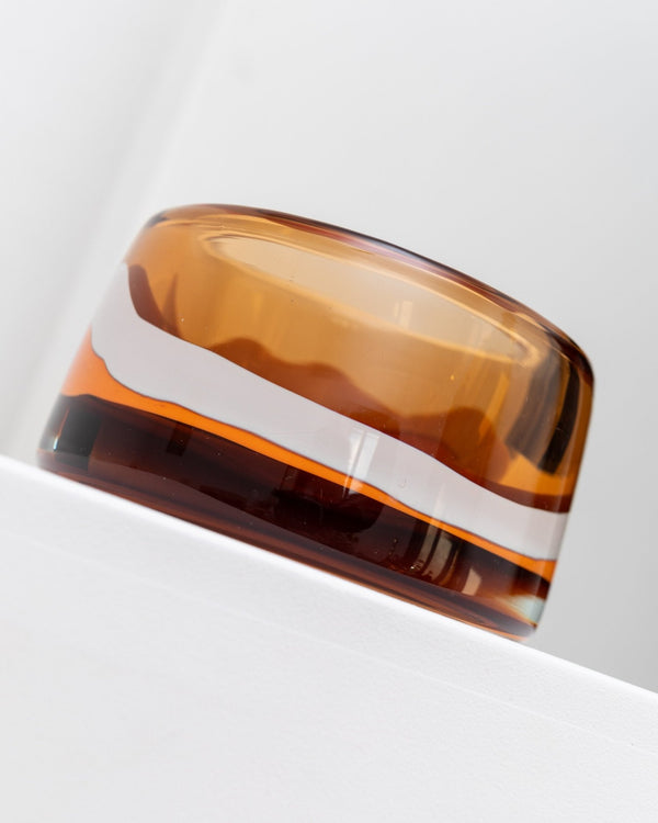Orange vintage Skrdlovice glass design bowl - by Jaroslav Svoboda - Czech Republic 1970s - Bottega Jacobs