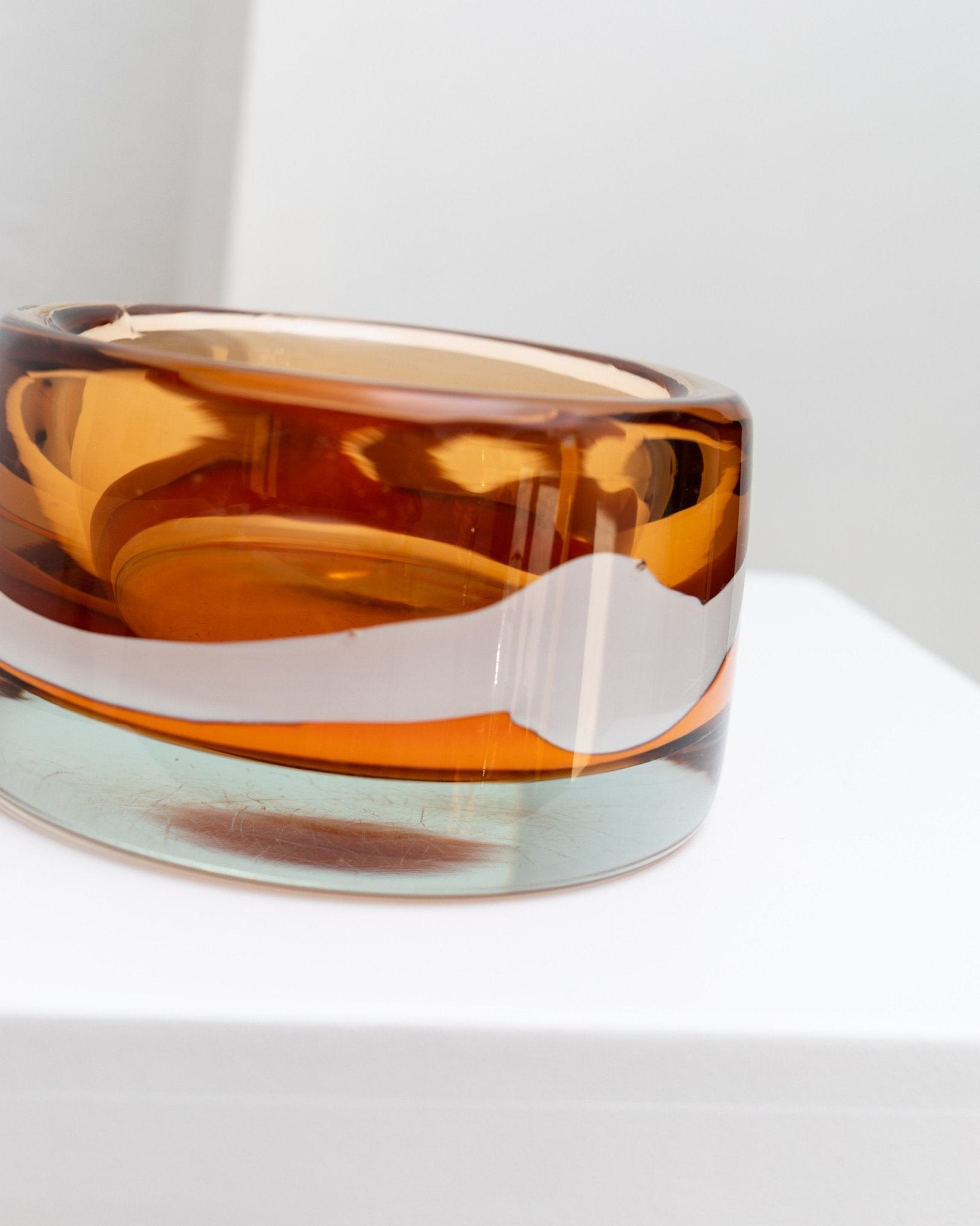 Orange vintage Skrdlovice glass design bowl - by Jaroslav Svoboda - Czech Republic 1970s - Bottega Jacobs