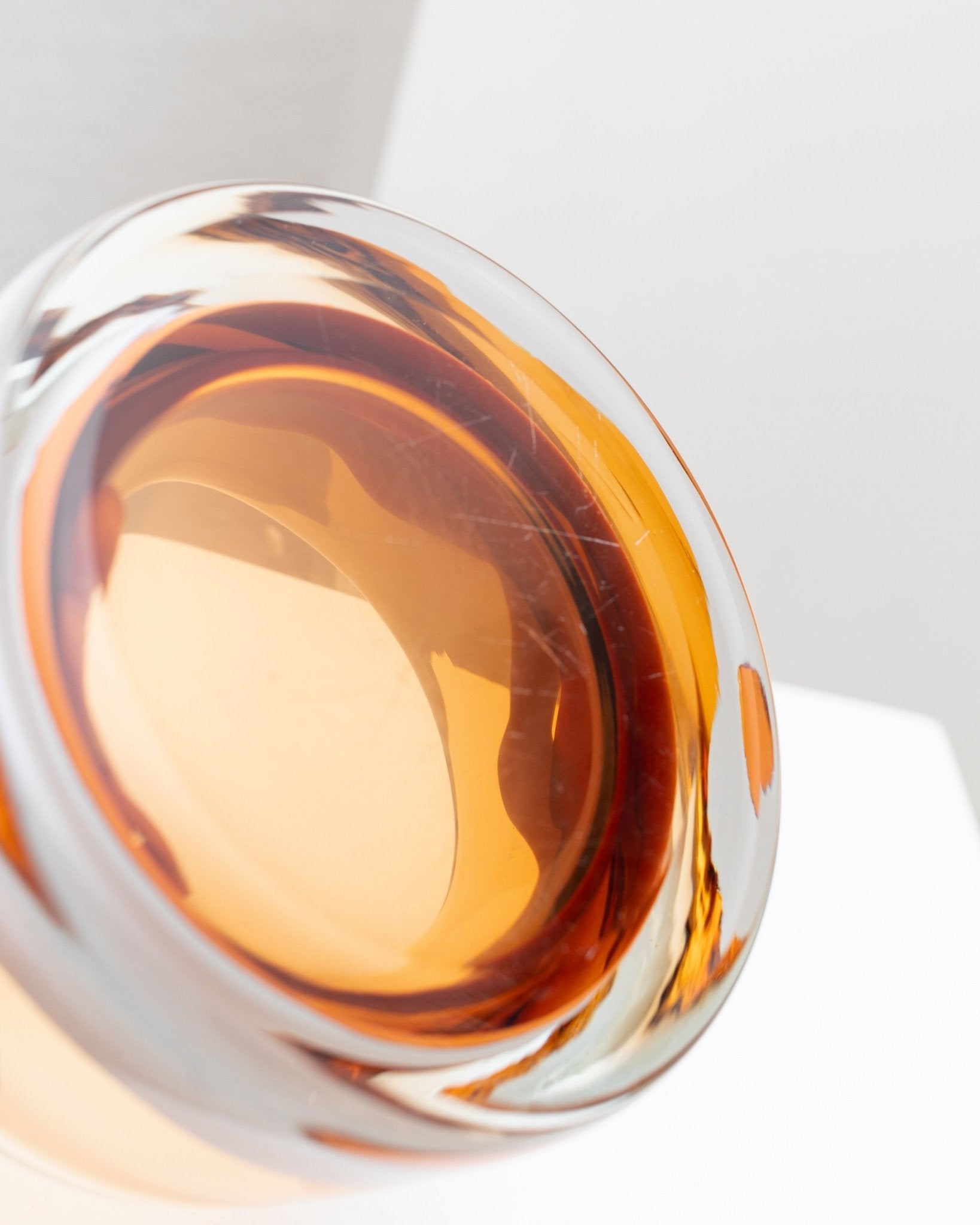Orange vintage Skrdlovice glass design bowl - by Jaroslav Svoboda - Czech Republic 1970s - Bottega Jacobs