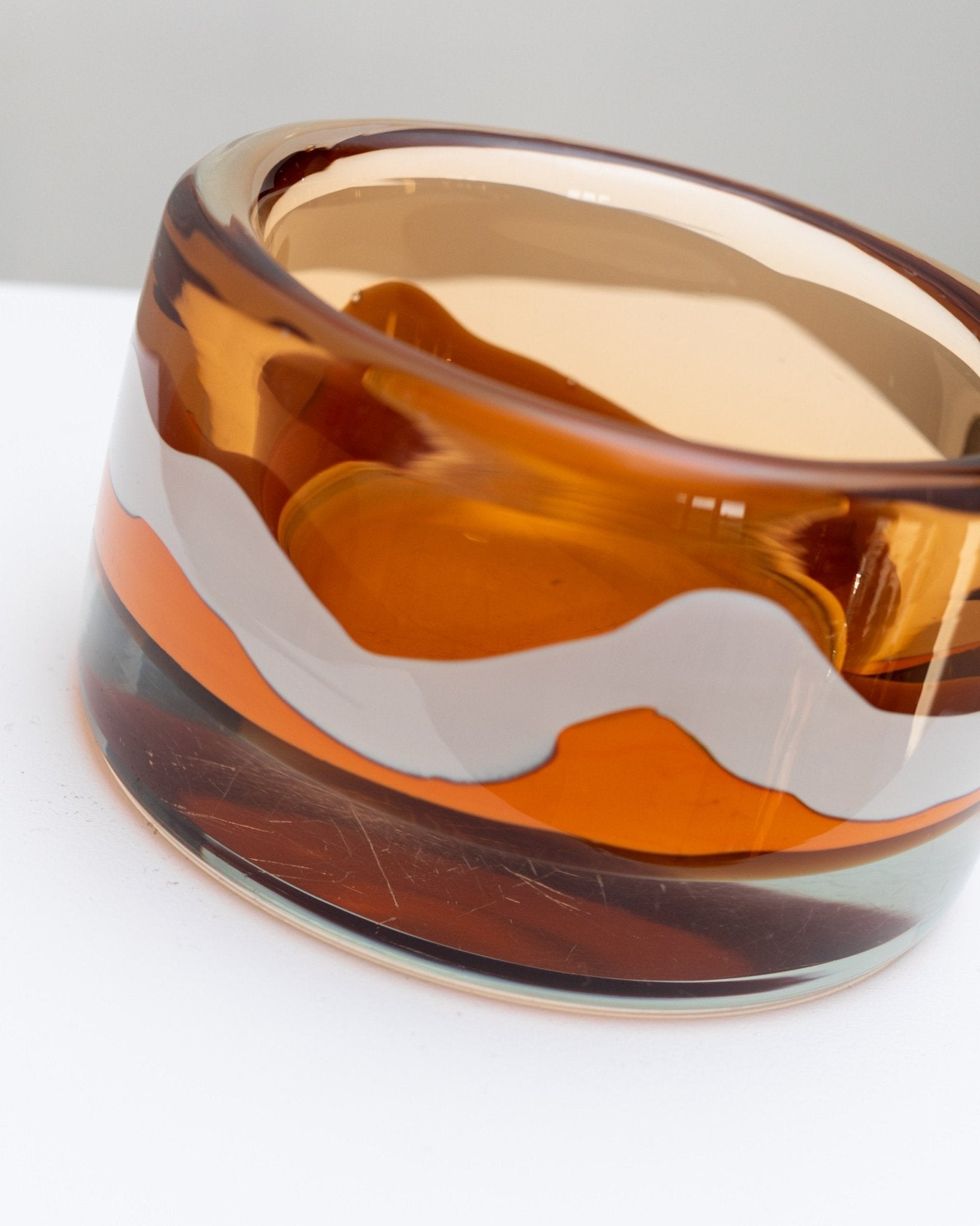 Orange vintage Skrdlovice glass design bowl - by Jaroslav Svoboda - Czech Republic 1970s - Bottega Jacobs