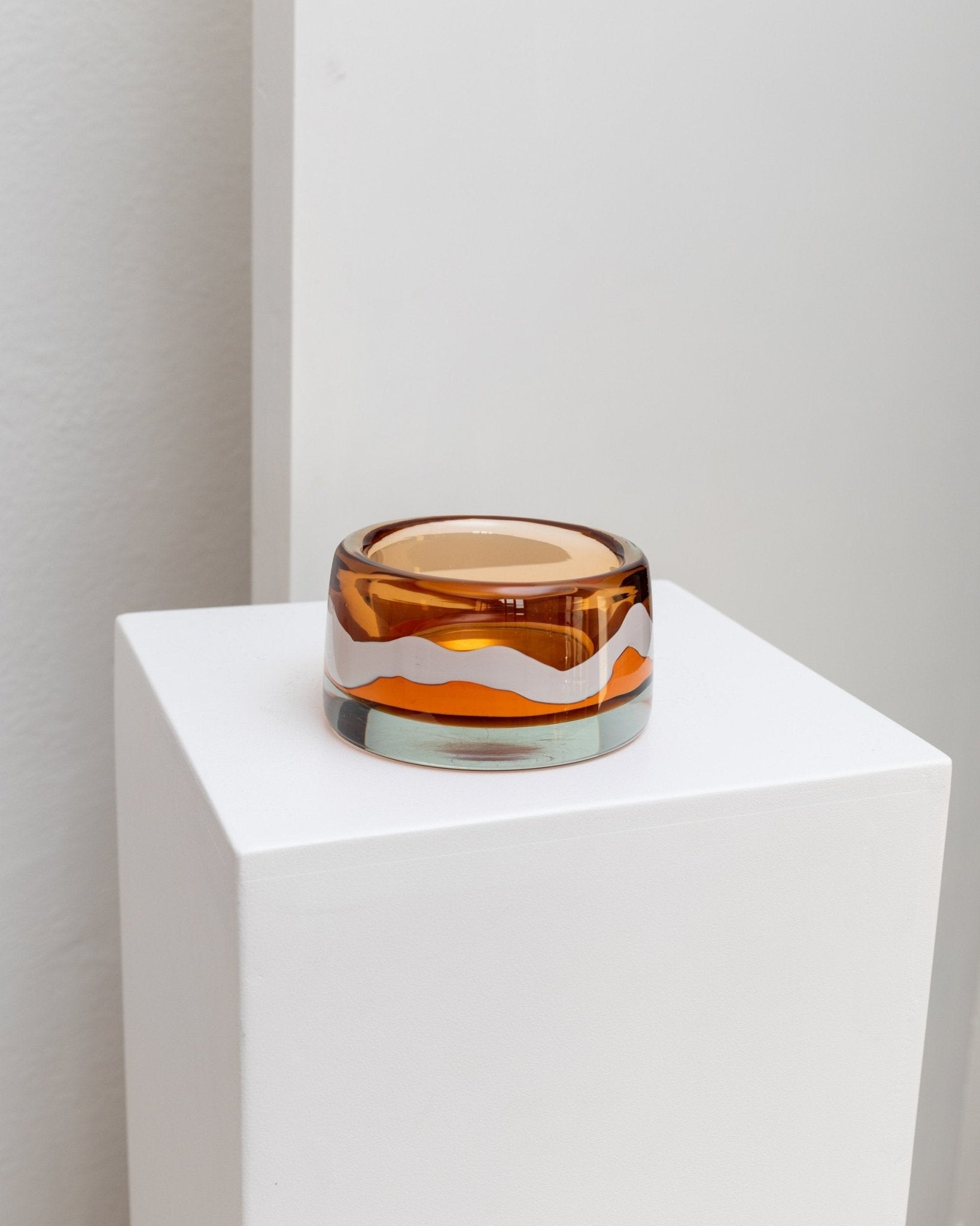 Orange vintage Skrdlovice glass design bowl - by Jaroslav Svoboda - Czech Republic 1970s - Bottega Jacobs