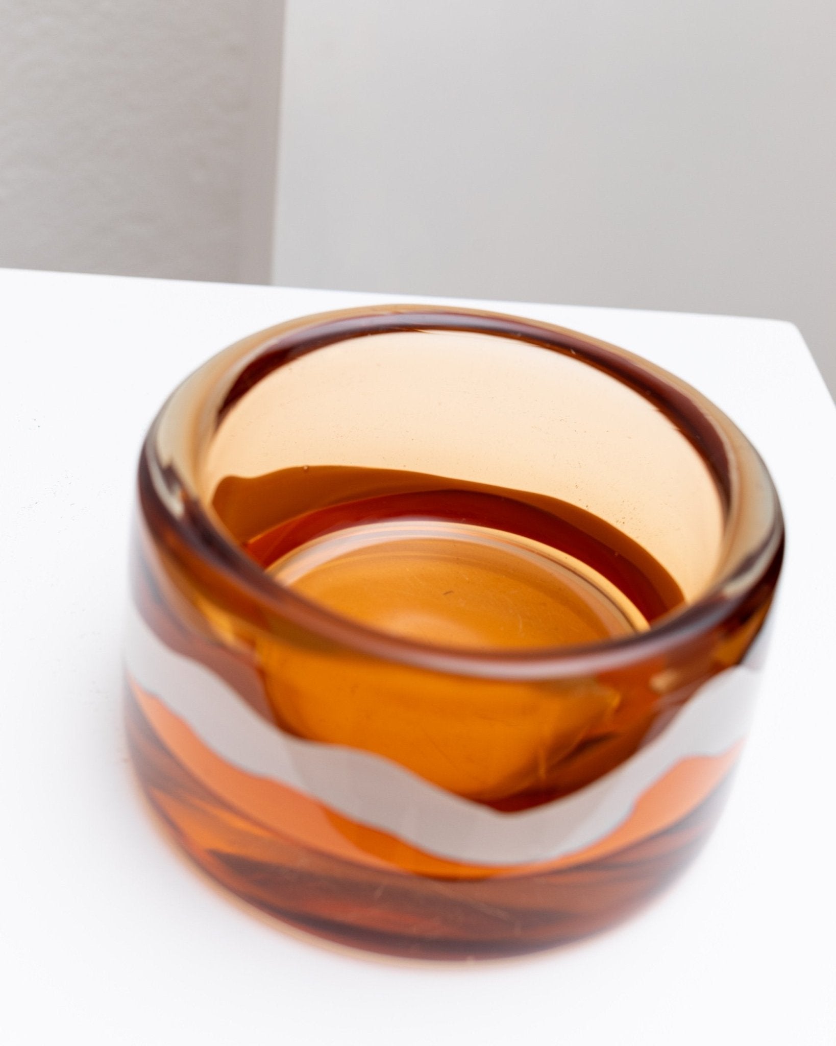 Orange vintage Skrdlovice glass design bowl - by Jaroslav Svoboda - Czech Republic 1970s - Bottega Jacobs