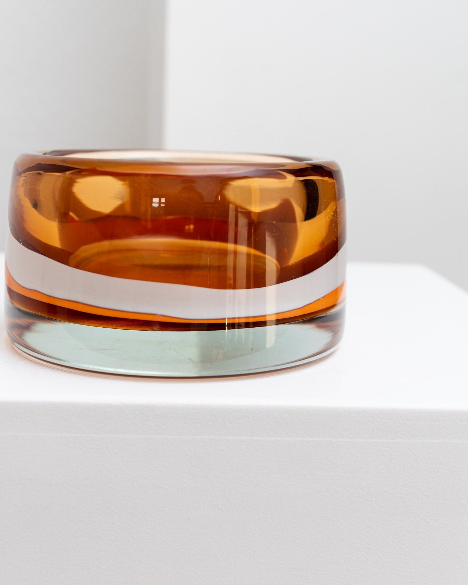 Orange vintage Skrdlovice glass design bowl - by Jaroslav Svoboda - Czech Republic 1970s - Bottega Jacobs