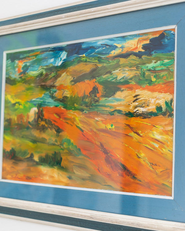 Original painting - oil painting with landscape motif in wooden frame - Italy 1960s - Bottega Jacobs