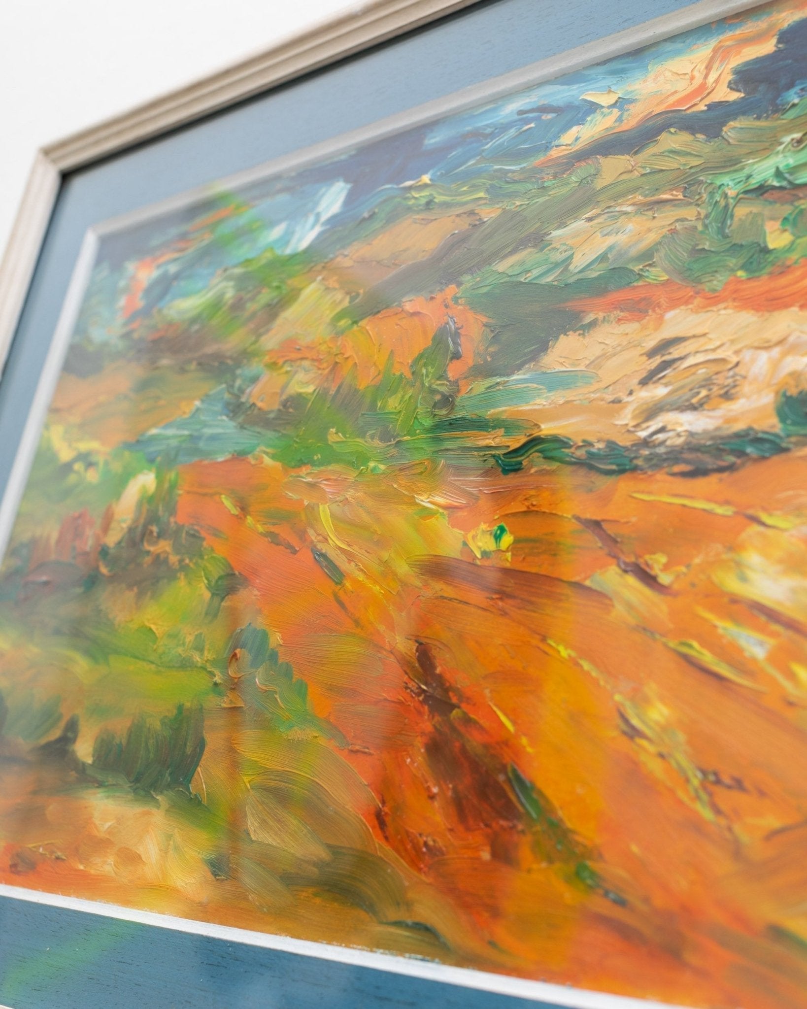 Original painting - oil painting with landscape motif in wooden frame - Italy 1960s - Bottega Jacobs