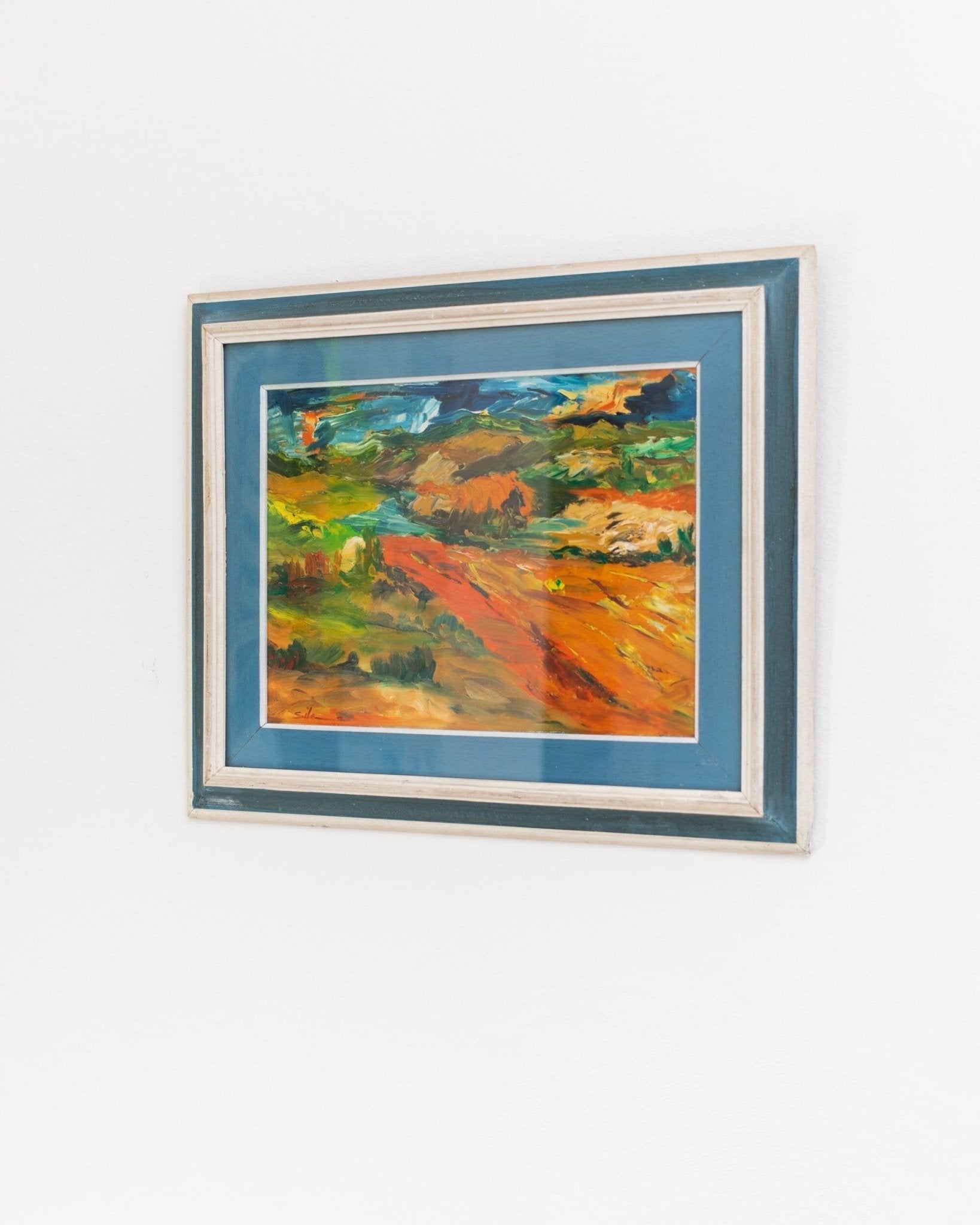 Original painting - oil painting with landscape motif in wooden frame - Italy 1960s - Bottega Jacobs