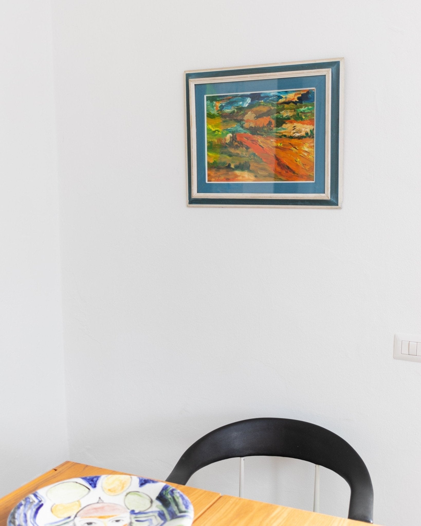 Original painting - oil painting with landscape motif in wooden frame - Italy 1960s - Bottega Jacobs