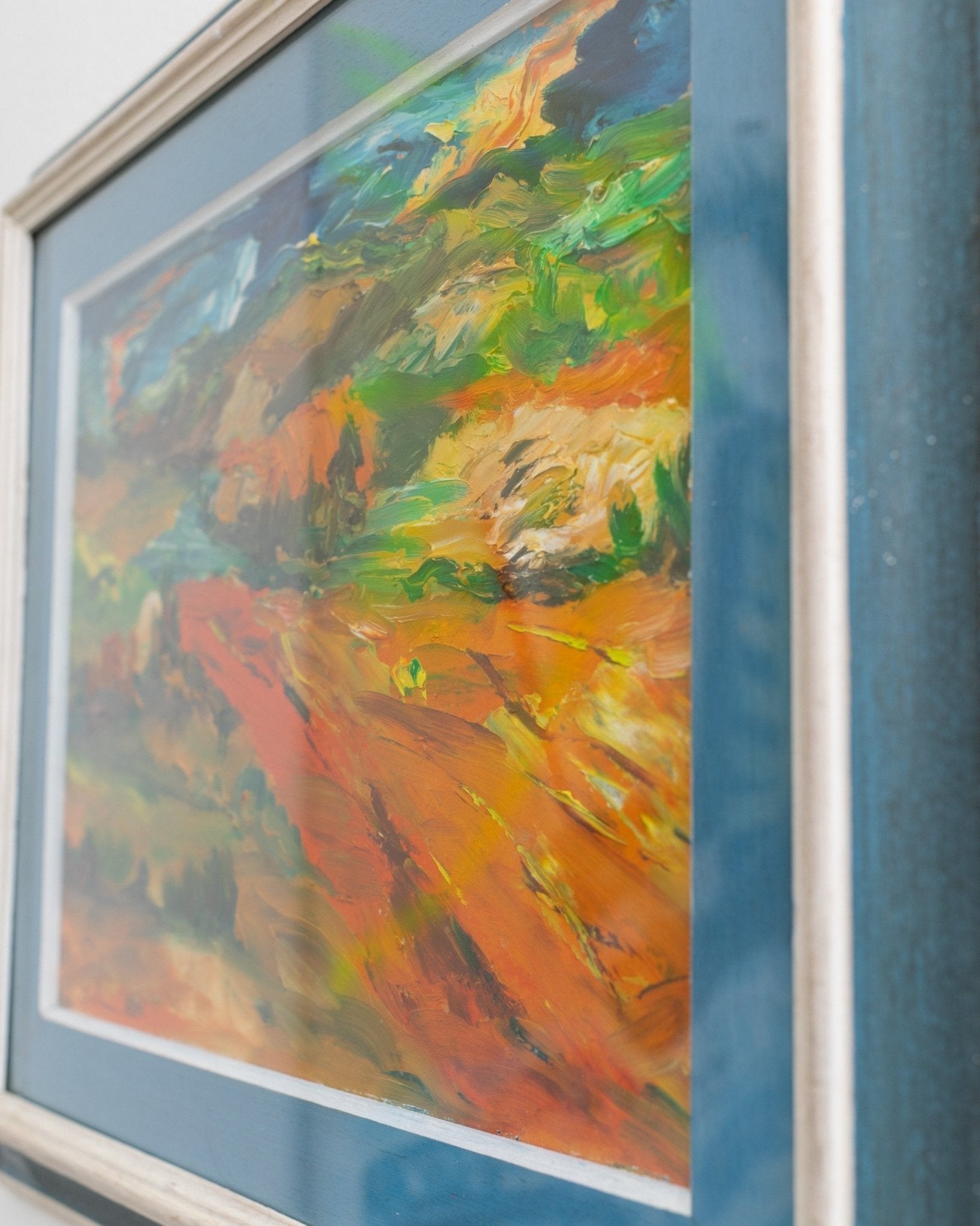 Original painting - oil painting with landscape motif in wooden frame - Italy 1960s - Bottega Jacobs