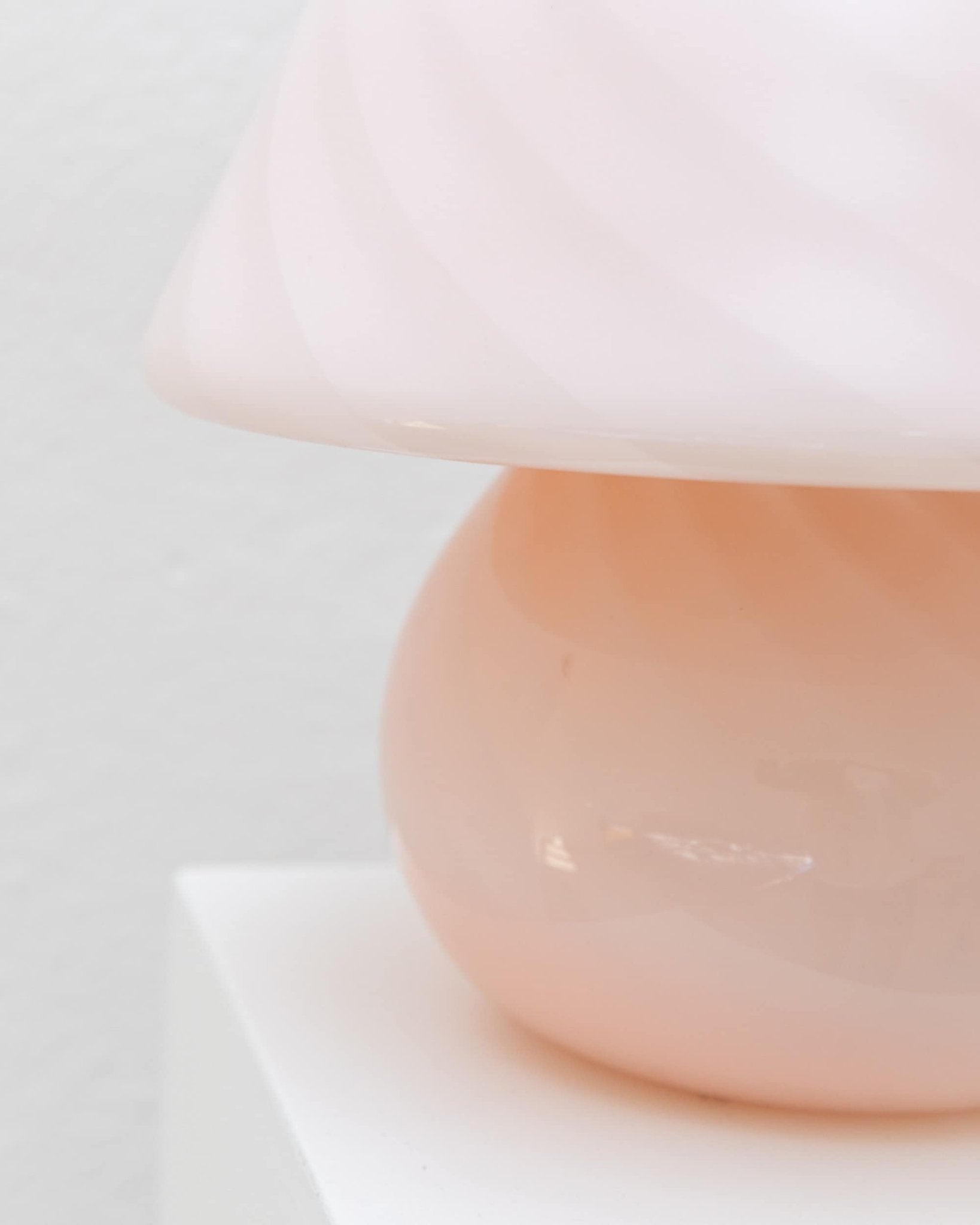 Pink XXL Mushroom Swirl Desk Lamp - Murano Glass Vintage - Mid Century Design - 70s - Bottega Jacobs