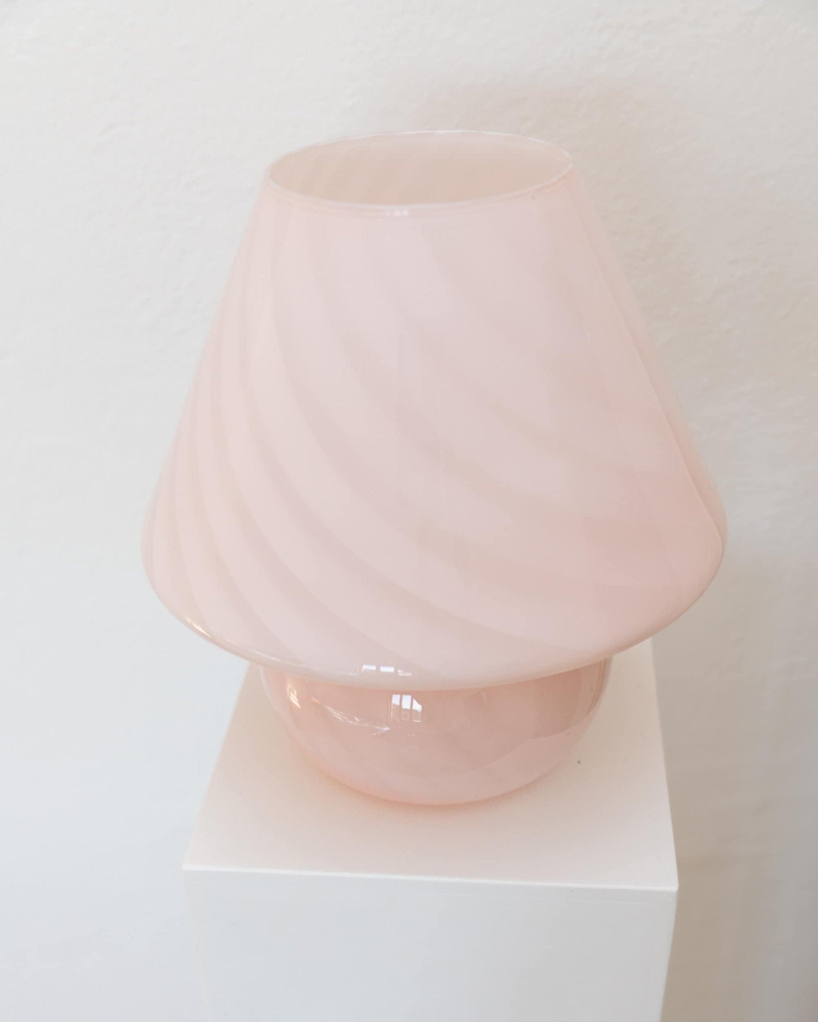 Pink XXL Mushroom Swirl Desk Lamp - Murano Glass Vintage - Mid Century Design - 70s - Bottega Jacobs