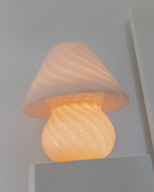Pink XXL Mushroom Swirl Desk Lamp - Murano Glass Vintage - Mid Century Design - 70s - Bottega Jacobs