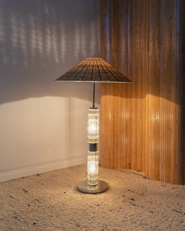 Richard Essig floor or table lamp with illuminated glass body - Mid Century 1960s - Bottega Jacobs