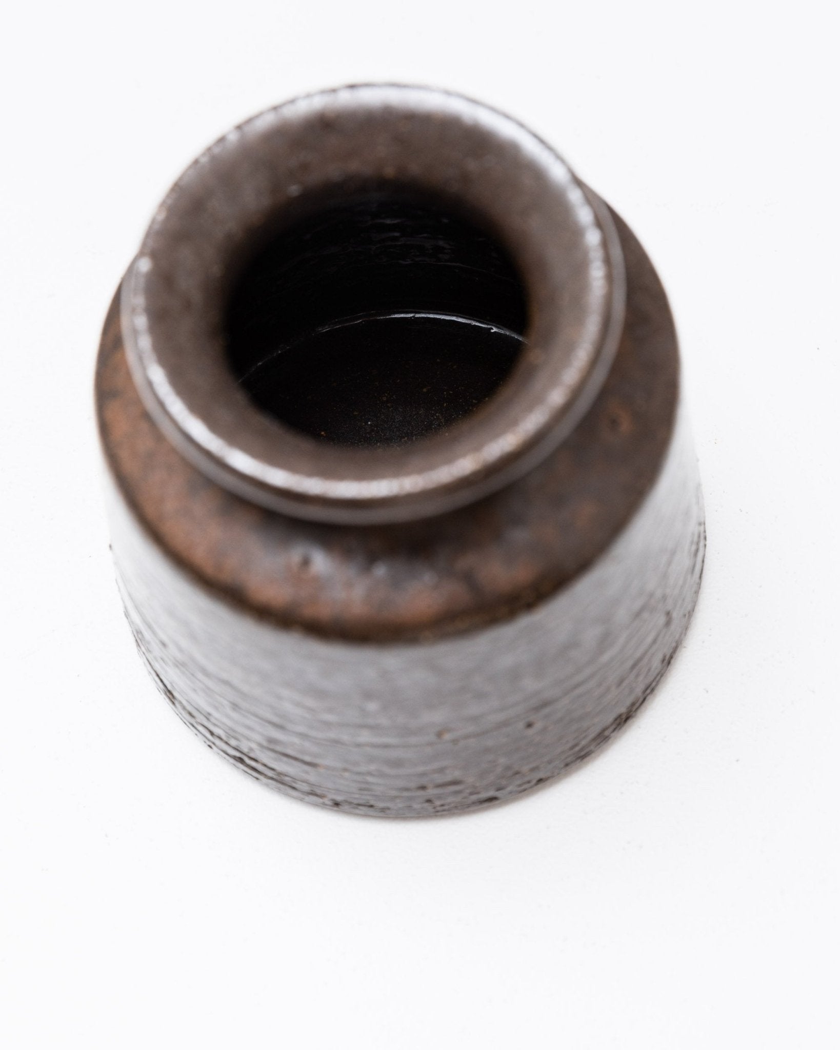 Rudi Stahl Studio ceramic vase - organic shape in dark brown - fireclay stoneware - Mid Century 1960s - Bottega Jacobs
