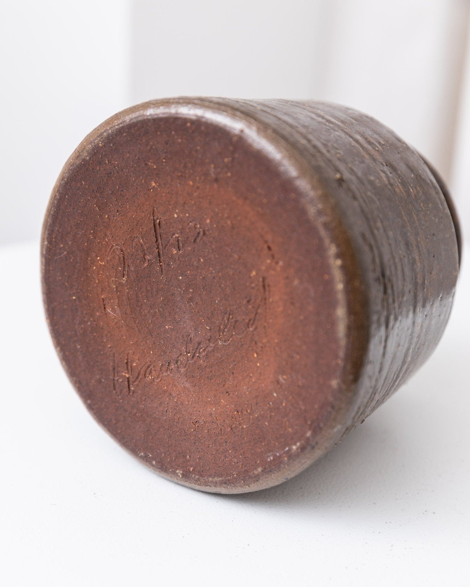 Rudi Stahl Studio ceramic vase - organic shape in dark brown - fireclay stoneware - Mid Century 1960s - Bottega Jacobs