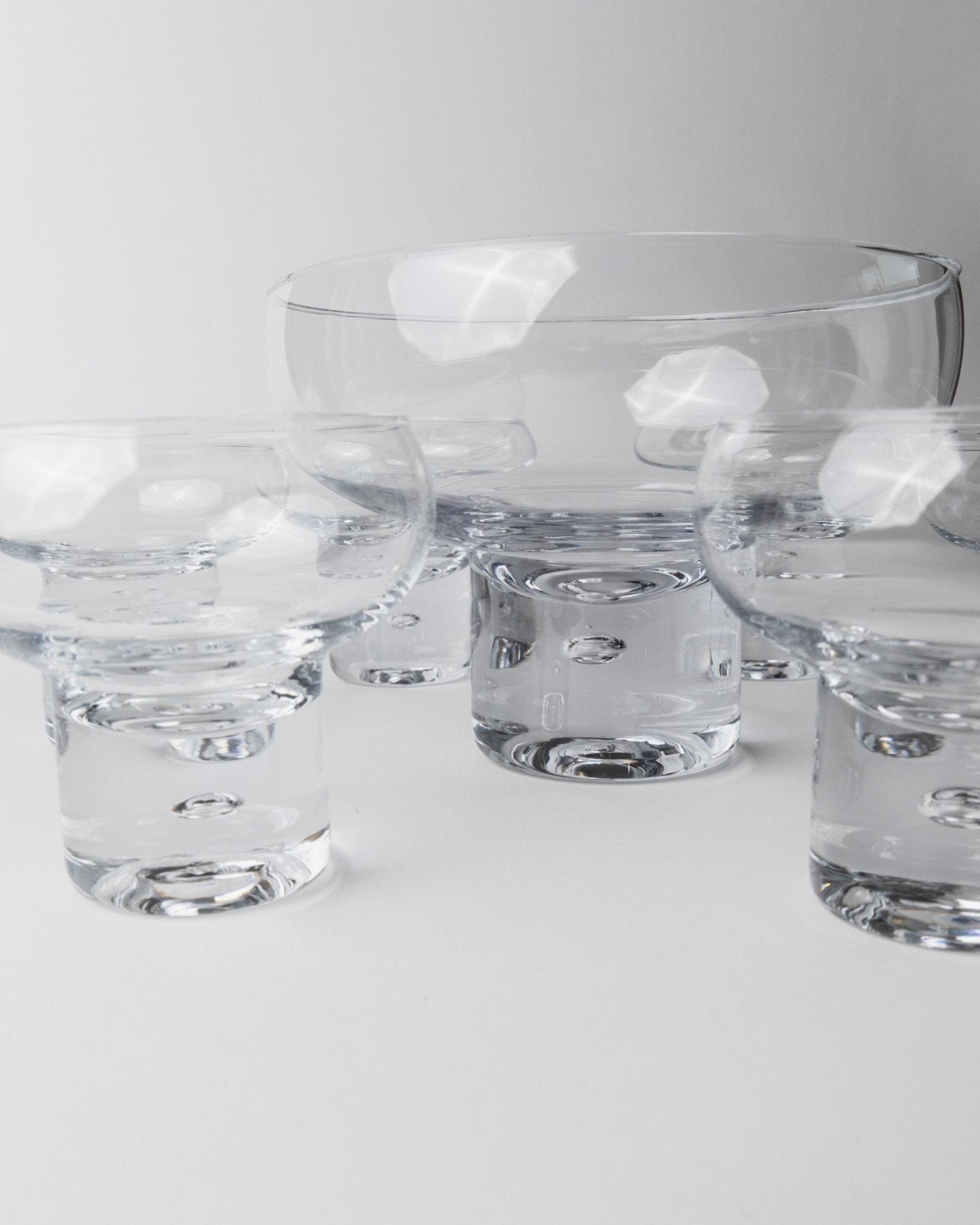 Set 6 Vintage Drinking Glasses and 1 Bowl - by Vicke Lindstrand for Kosta Boda Italy 1960s - Champagne Glasses, Dessert Bowls, Gift Idea_Bottega Jacobs