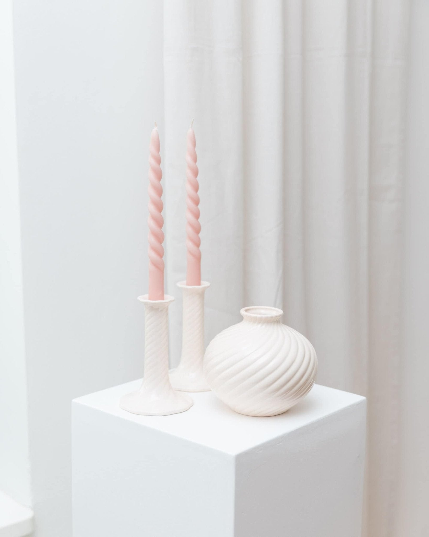 Set candleholders and vase - Mid century design ceramic - 1970s - Bottega Jacobs