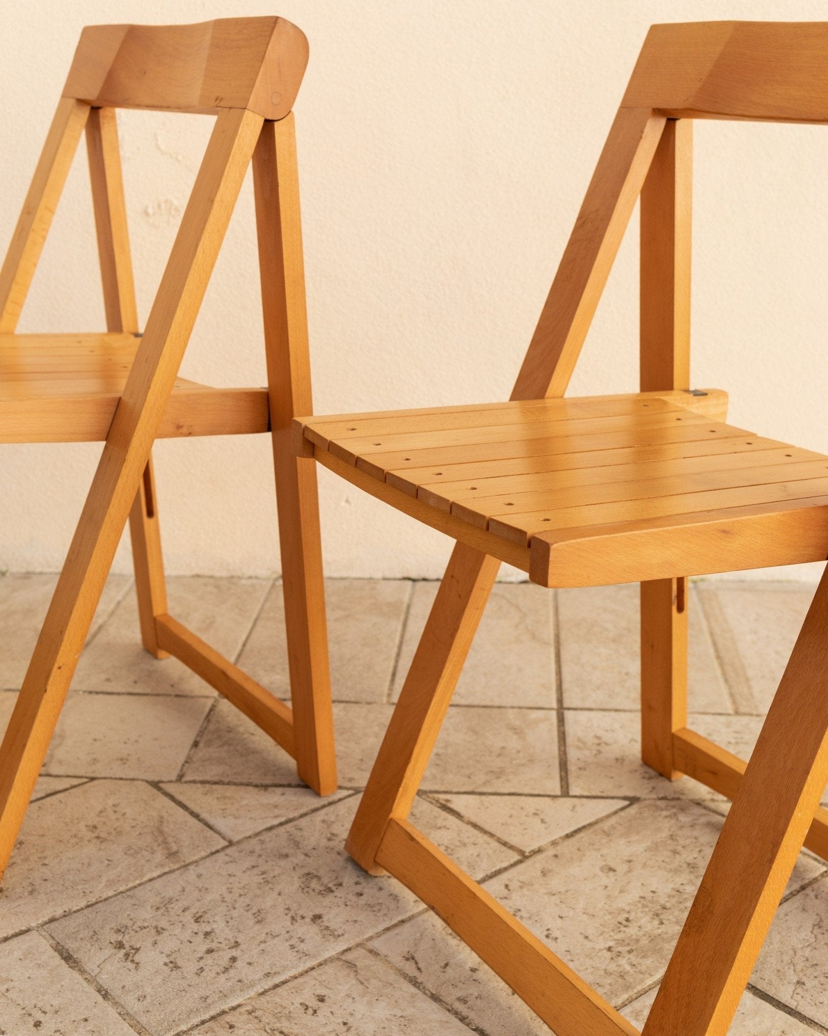 Set of 2 Aldo Jacober folding chairs - Design for Alberto Bazzani - Mid Century - Italy 1960s - Bottega Jacobs