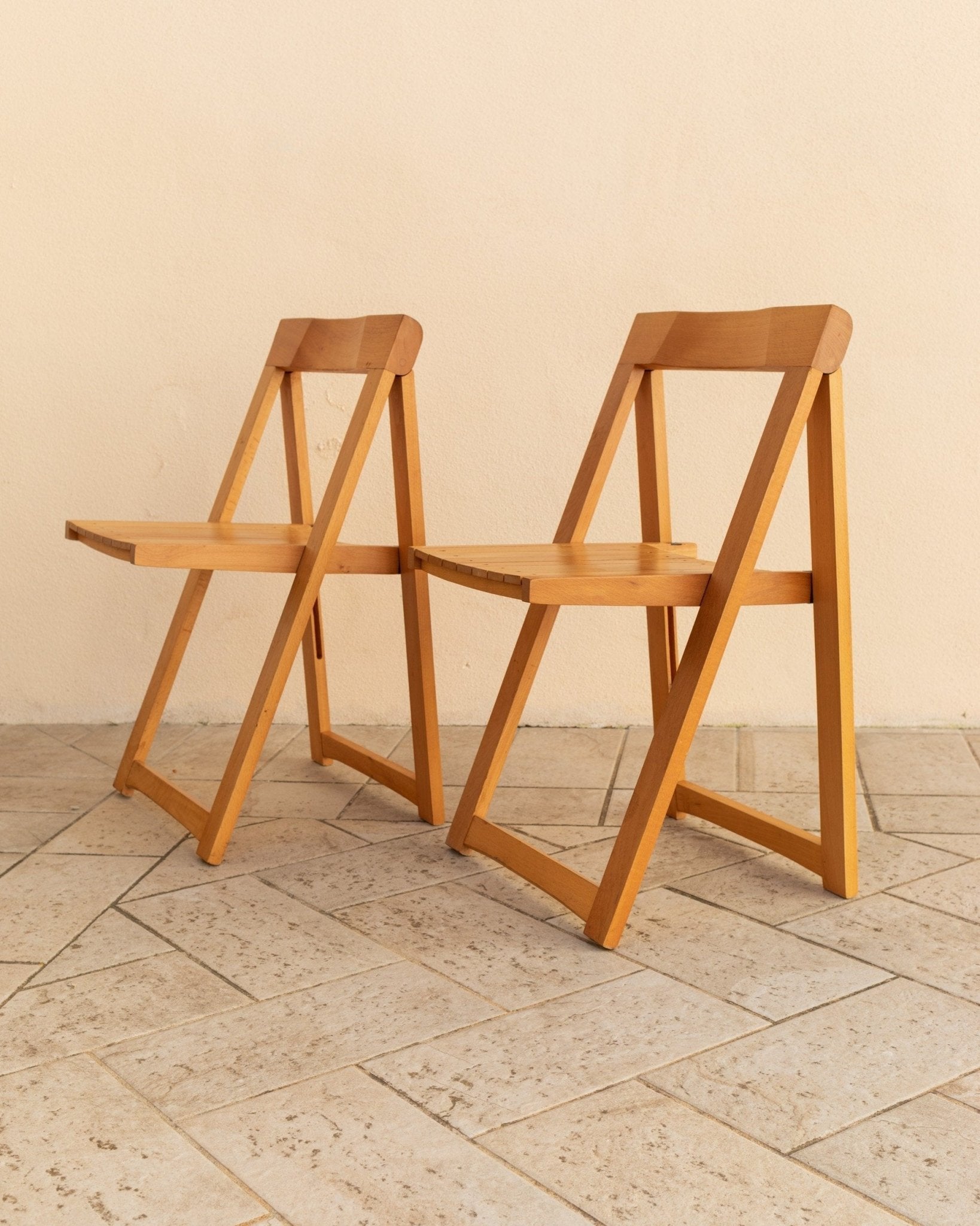 Set of 2 Aldo Jacober folding chairs - Design for Alberto Bazzani - Mid Century - Italy 1960s - Bottega Jacobs