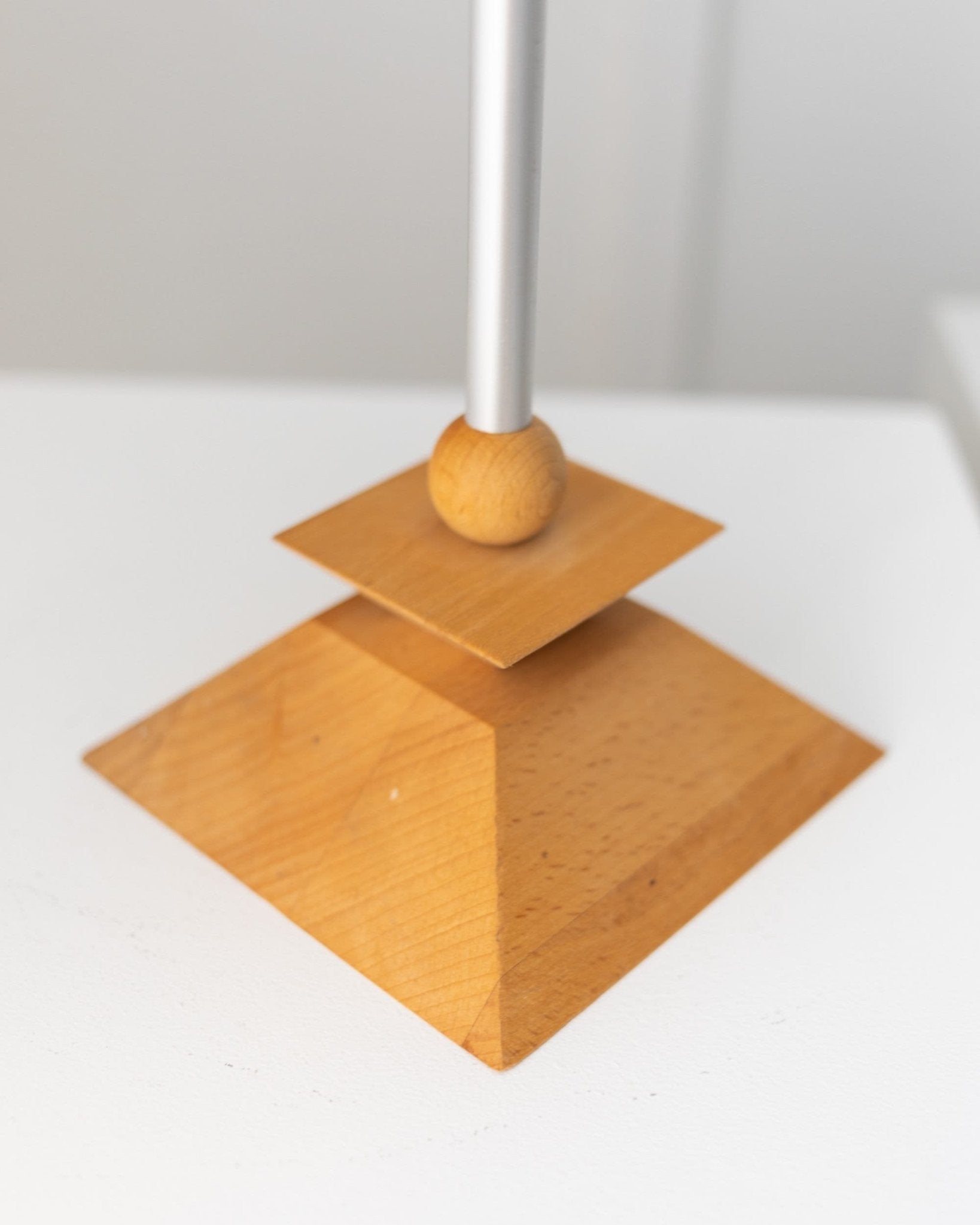 Set of 2 candle holders made of wood and aluminum - Prototypes - Made in Italy - 1970s - Bottega Jacobs