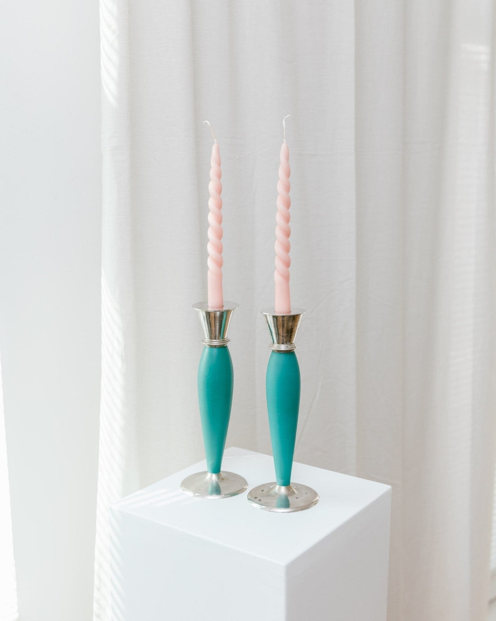 Set of 2 candleholders - Postmodern Retro Memphis Style - 2000 - Bottega Jacobs