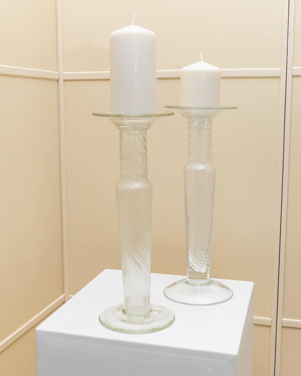 Set of 2 Franco Moretti candleholders - Murano glass candle holder - classic design - Italy 1960s - Bottega Jacobs