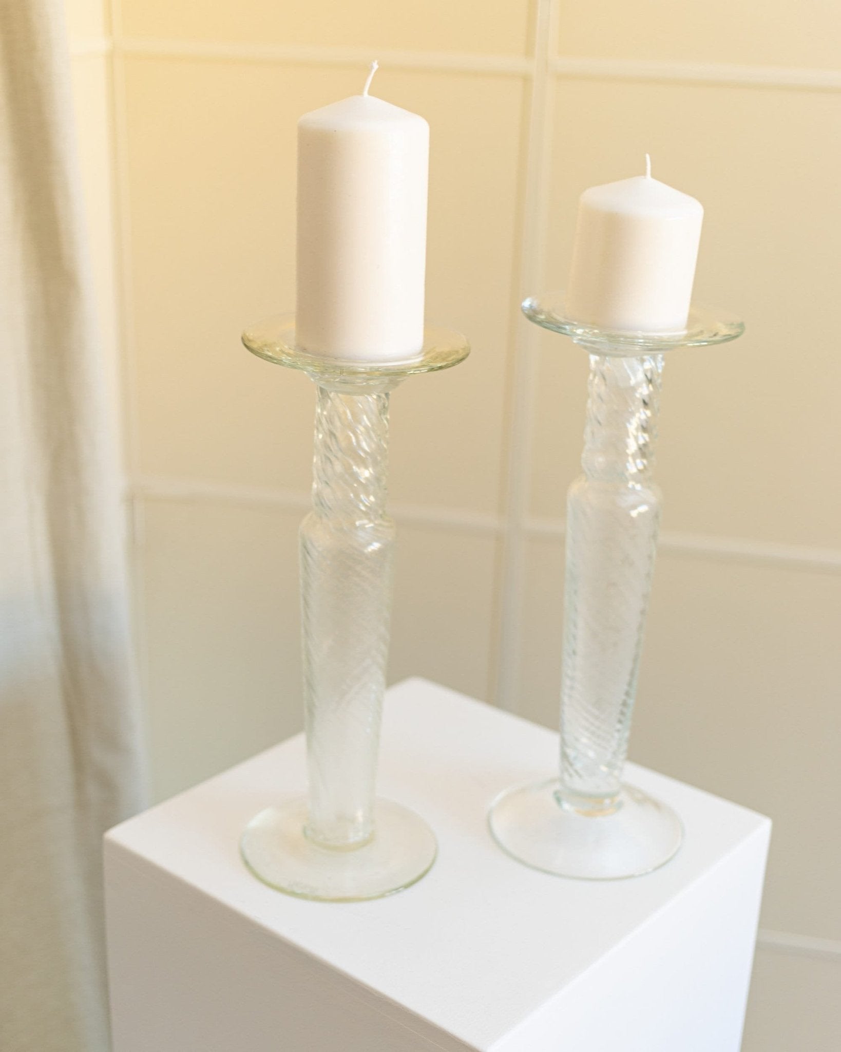 Set of 2 Franco Moretti candleholders - Murano glass candle holder - classic design - Italy 1960s - Bottega Jacobs