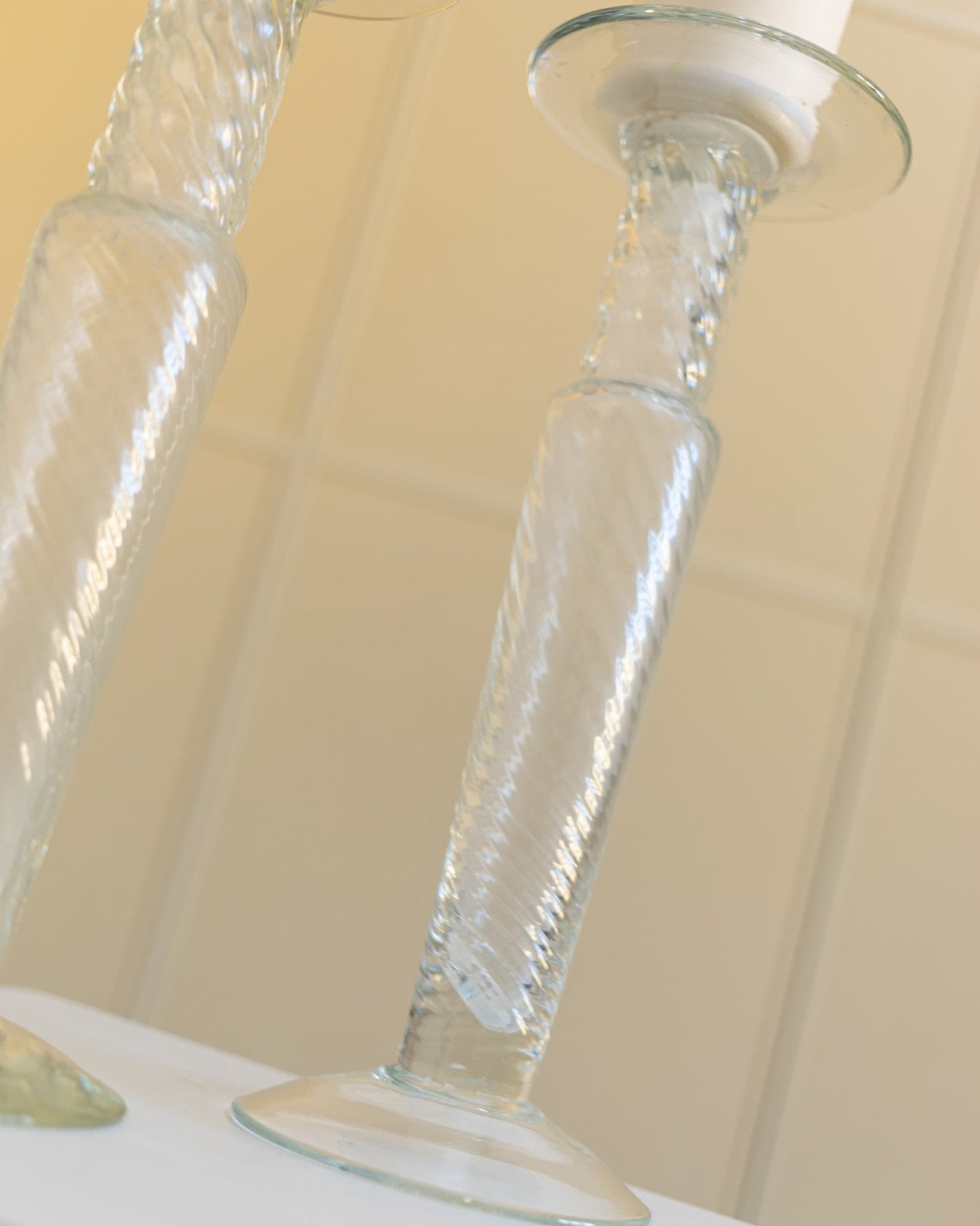 Set of 2 Franco Moretti candleholders - Murano glass candle holder - classic design - Italy 1960s - Bottega Jacobs