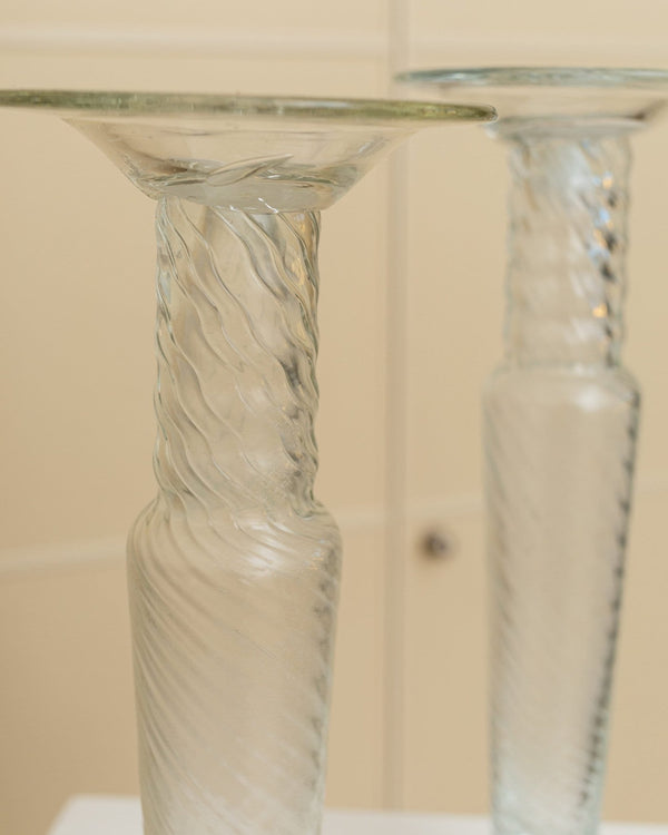 Set of 2 Franco Moretti candleholders - Murano glass candle holder - classic design - Italy 1960s - Bottega Jacobs
