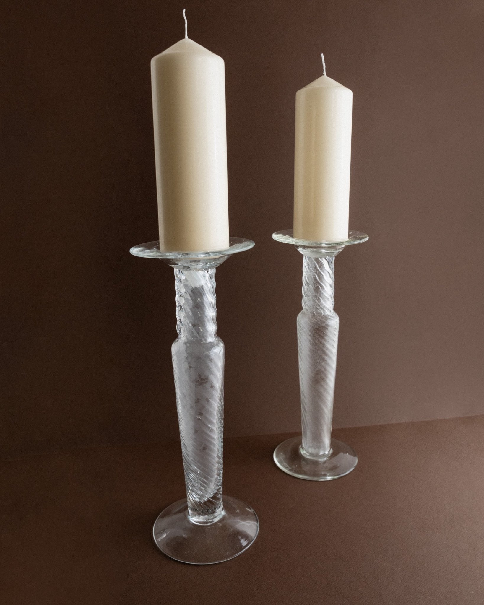 Set of 2 Franco Moretti candleholders - Murano glass candle holder - classic design - Italy 1960s_Bottega Jacobs