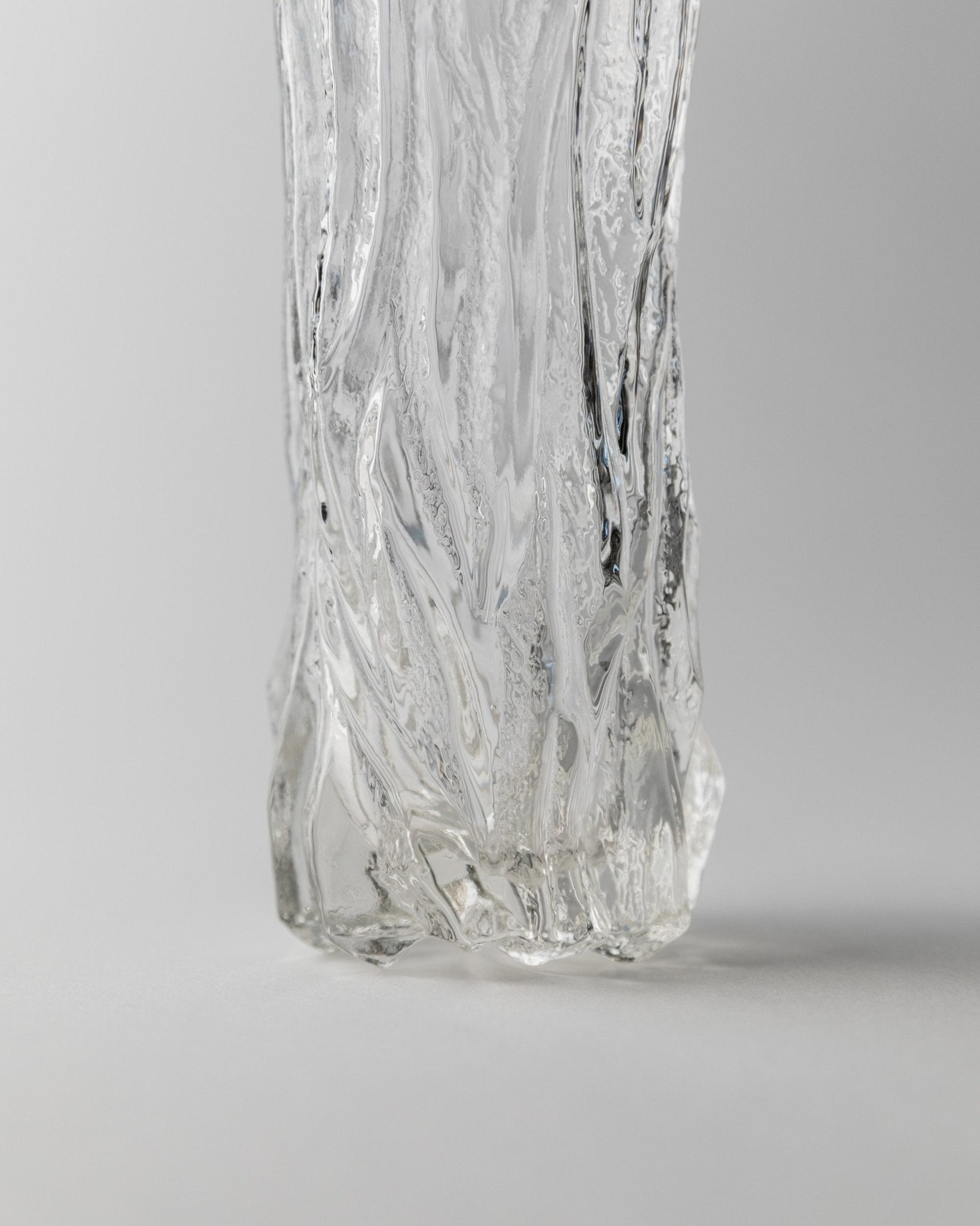 Set of 6 Vintage Drinking Glasses - Bark Texture, Clear Glass, Timeless Design Italy 1970s - Elegant Cocktail Glasses, Gift Idea_Bottega Jacobs