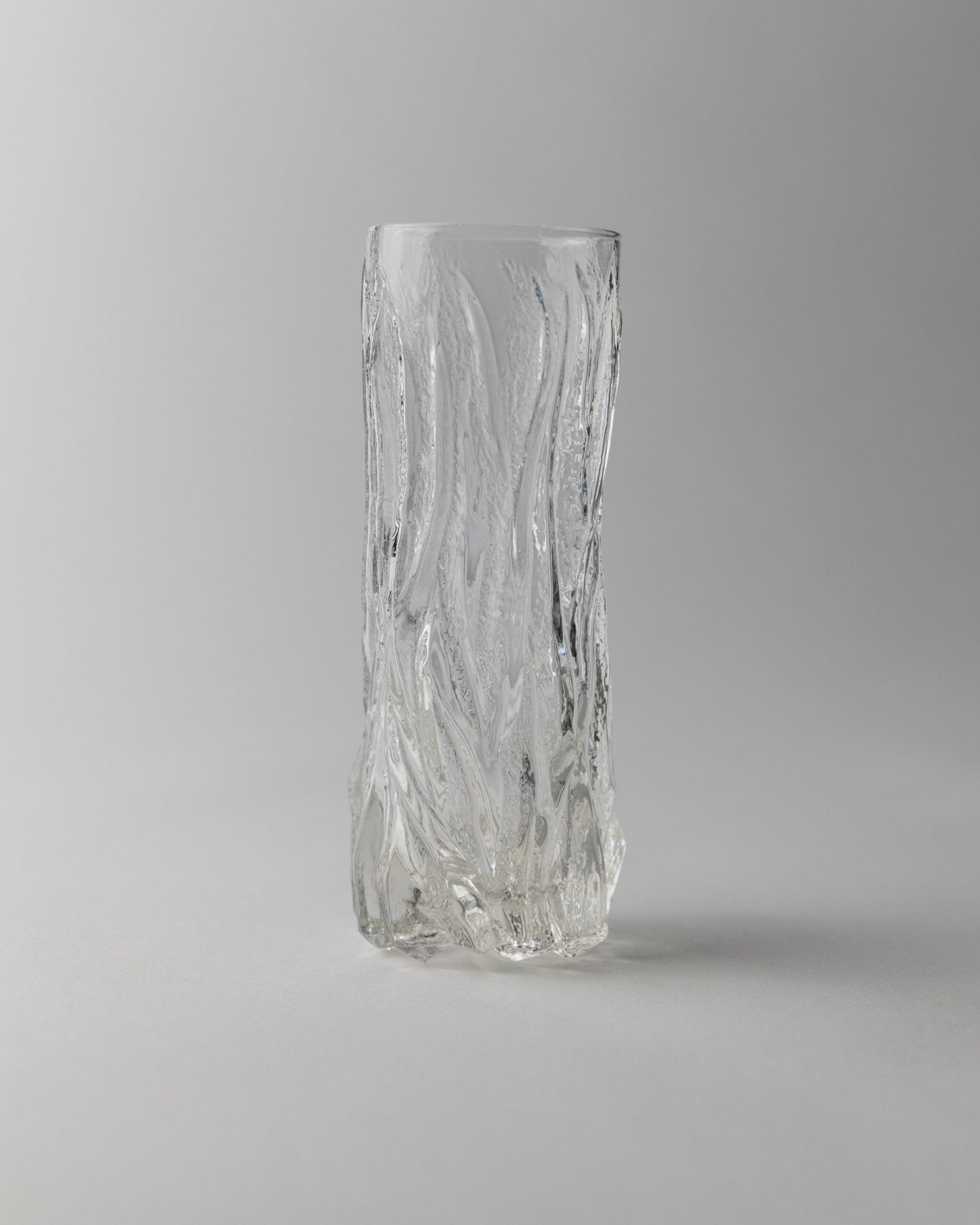 Set of 6 Vintage Drinking Glasses - Bark Texture, Clear Glass, Timeless Design Italy 1970s - Elegant Cocktail Glasses, Gift Idea_Bottega Jacobs