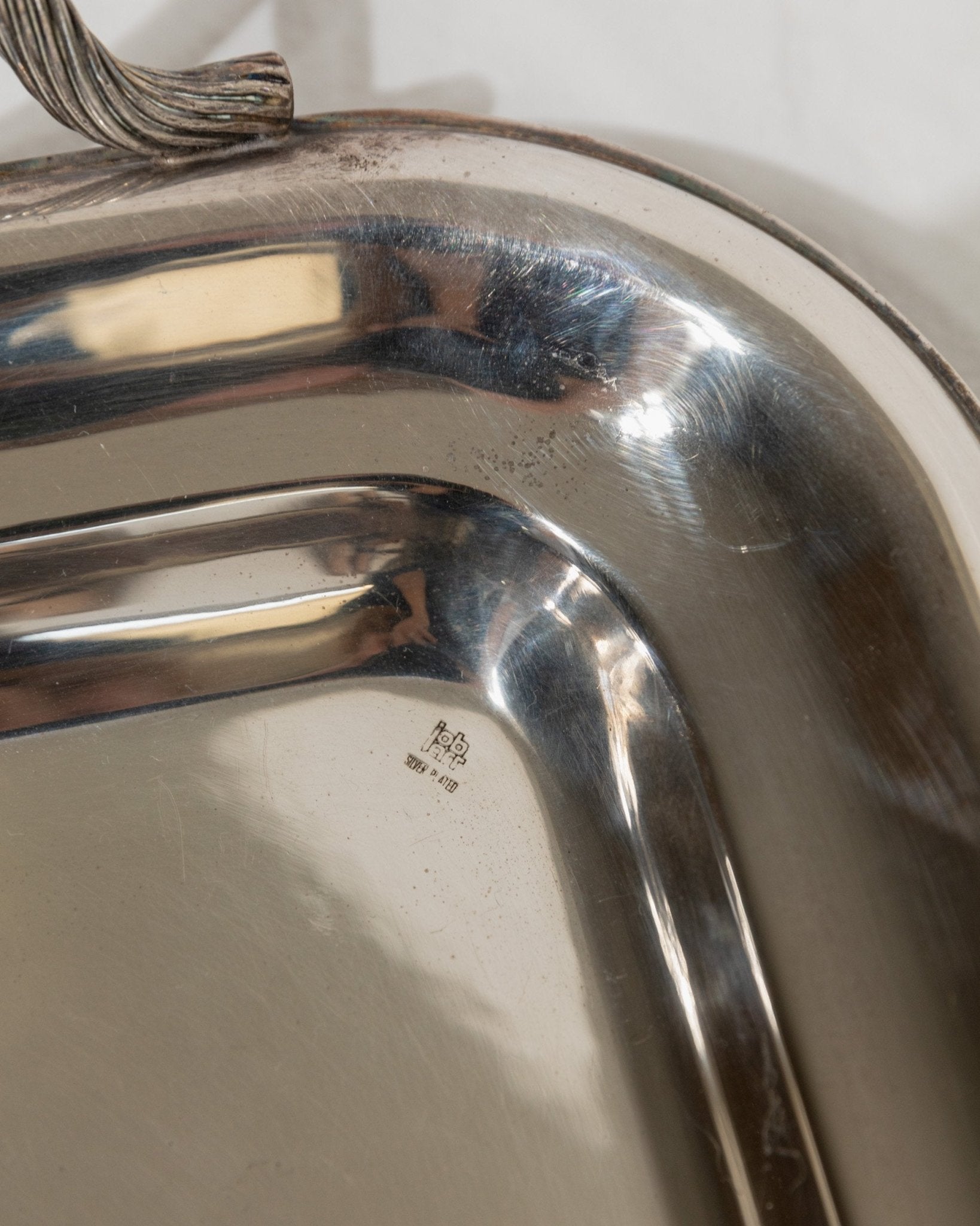 Silverplated Vintage Tray - Serving platter Italy 1960s - Classic design, fluted handles, wedding table decoration silver, elegant - Bottega Jacobs