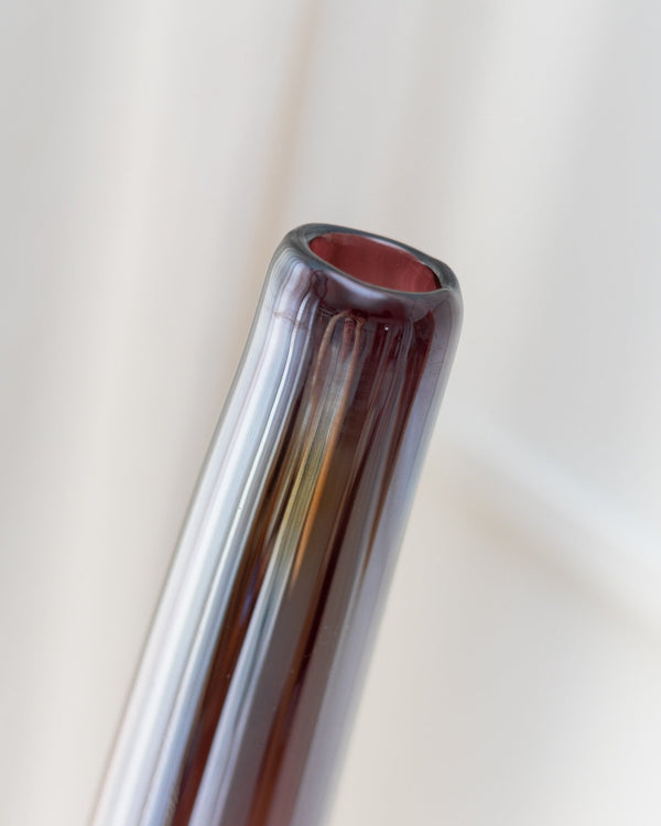 Super Large Murano Glass Vase - Purple and Dark Red, tall narrow Tube - Mid Century Design Italy 1970s - Table Decoration, Unique Gift Idea_Bottega Jacobs
