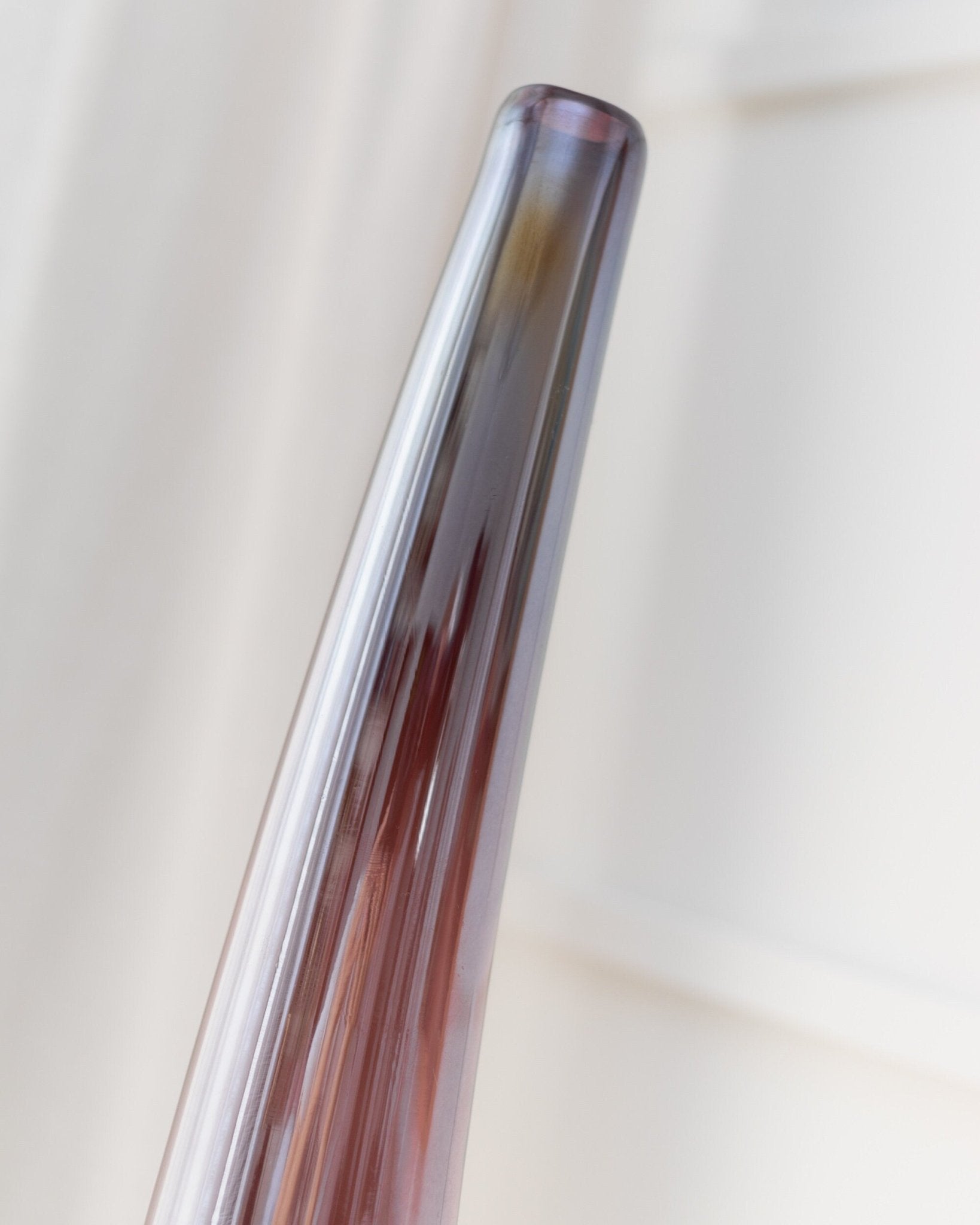 Super Large Murano Glass Vase - Purple and Dark Red, tall narrow Tube - Mid Century Design Italy 1970s - Table Decoration, Unique Gift Idea_Bottega Jacobs
