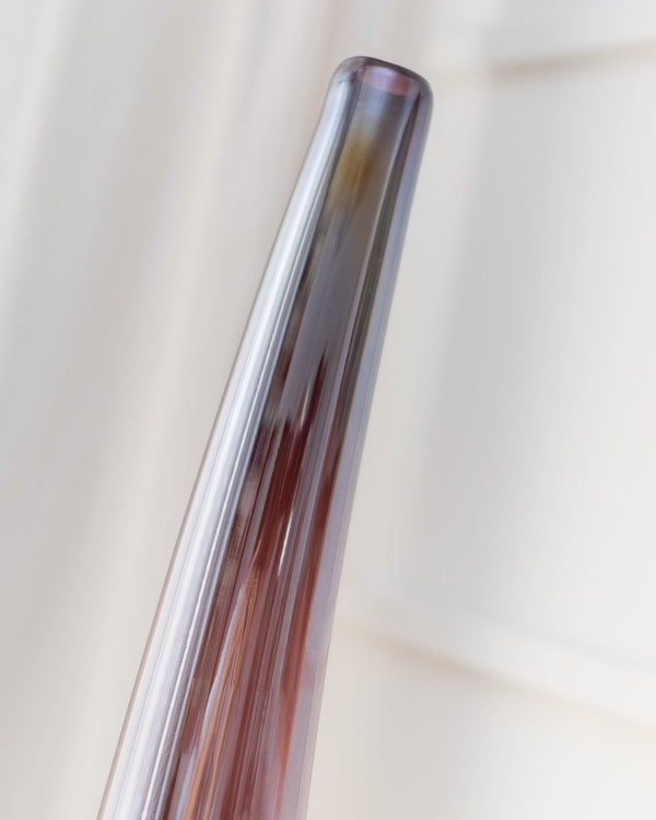 Super Large Murano Glass Vase - Purple and Dark Red, tall narrow Tube - Mid Century Design Italy 1970s - Table Decoration, Unique Gift Idea_Bottega Jacobs