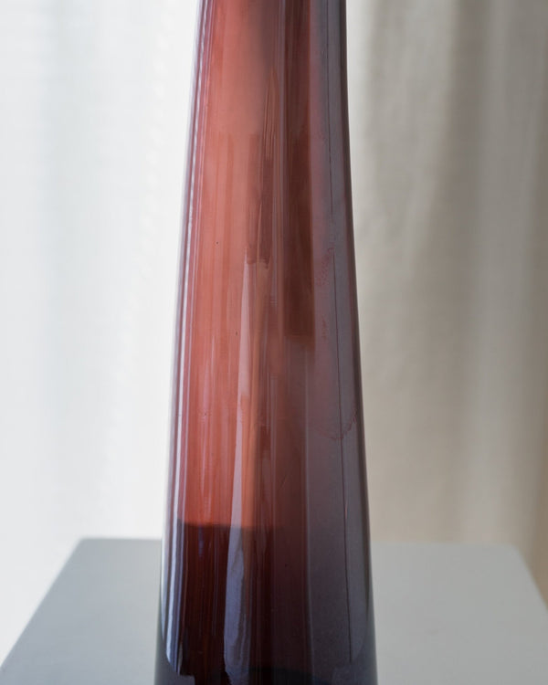Super Large Murano Glass Vase - Purple and Dark Red, tall narrow Tube - Mid Century Design Italy 1970s - Table Decoration, Unique Gift Idea_Bottega Jacobs