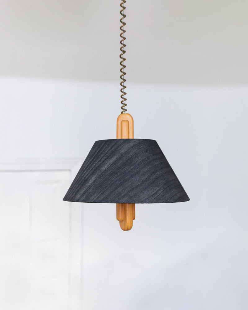 Temde ceiling light with silk lampshade - Mid - Century Design - 1960s - Bottega Jacobs