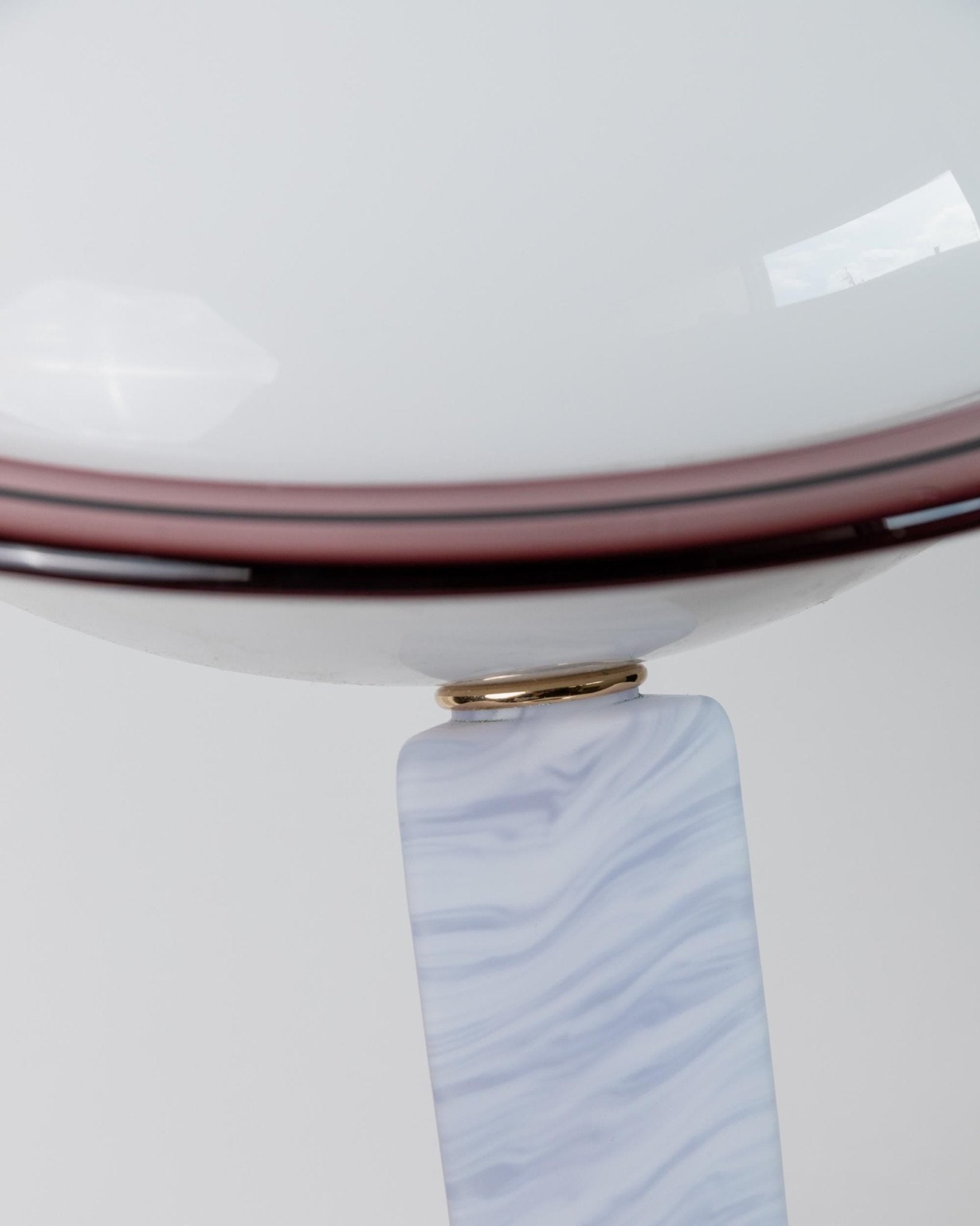 Unique Vintage Murano Glass Table Lamp – Swirled Glass Base with Metal, Glass Shade – Memphis Style Italy 1980s Design – Bedside Lamp, Gift_Bottega Jacobs