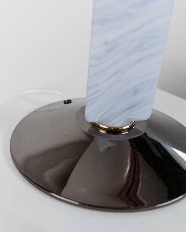 Unique Vintage Murano Glass Table Lamp – Swirled Glass Base with Metal, Glass Shade – Memphis Style Italy 1980s Design – Bedside Lamp, Gift_Bottega Jacobs