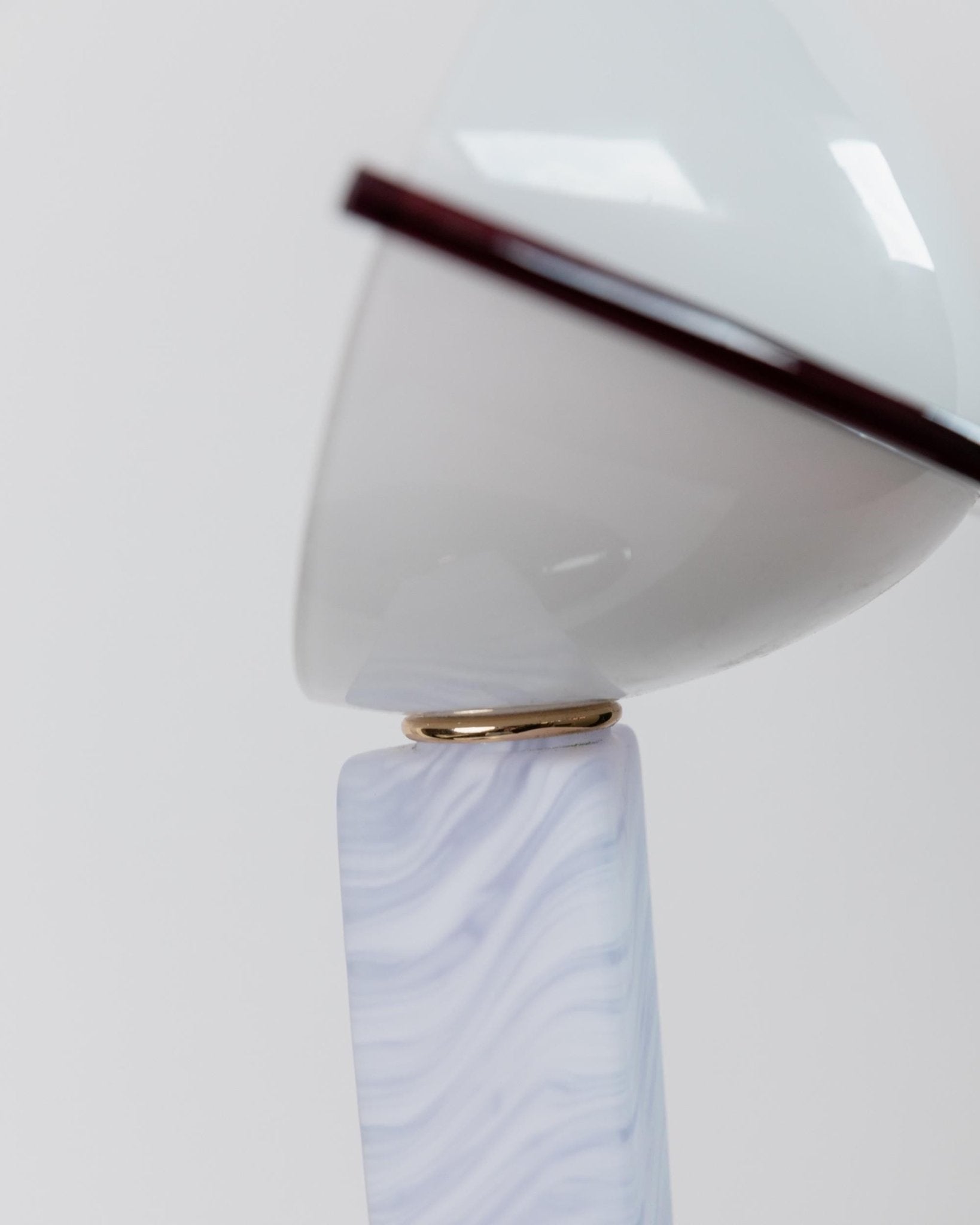 Unique Vintage Murano Glass Table Lamp – Swirled Glass Base with Metal, Glass Shade – Memphis Style Italy 1980s Design – Bedside Lamp, Gift_Bottega Jacobs