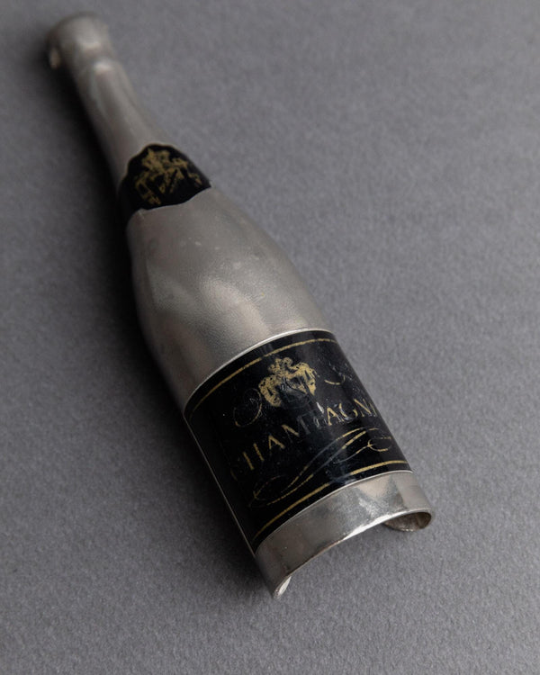Vintage 1910s Metal Bottle Opener, Champagne Bottle Shape, Design France, Timeless Bar Accessory, Antique Gift Idea_Bottega Jacobs