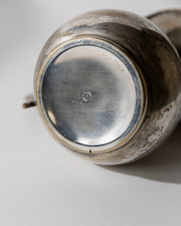 Vintage 1920s Hammered Silver Plated Creamer, by Calegaro Padua, Twisted Handle Design, Elegant Craftsmanship, Table Accent, Gift Idea_Bottega Jacobs