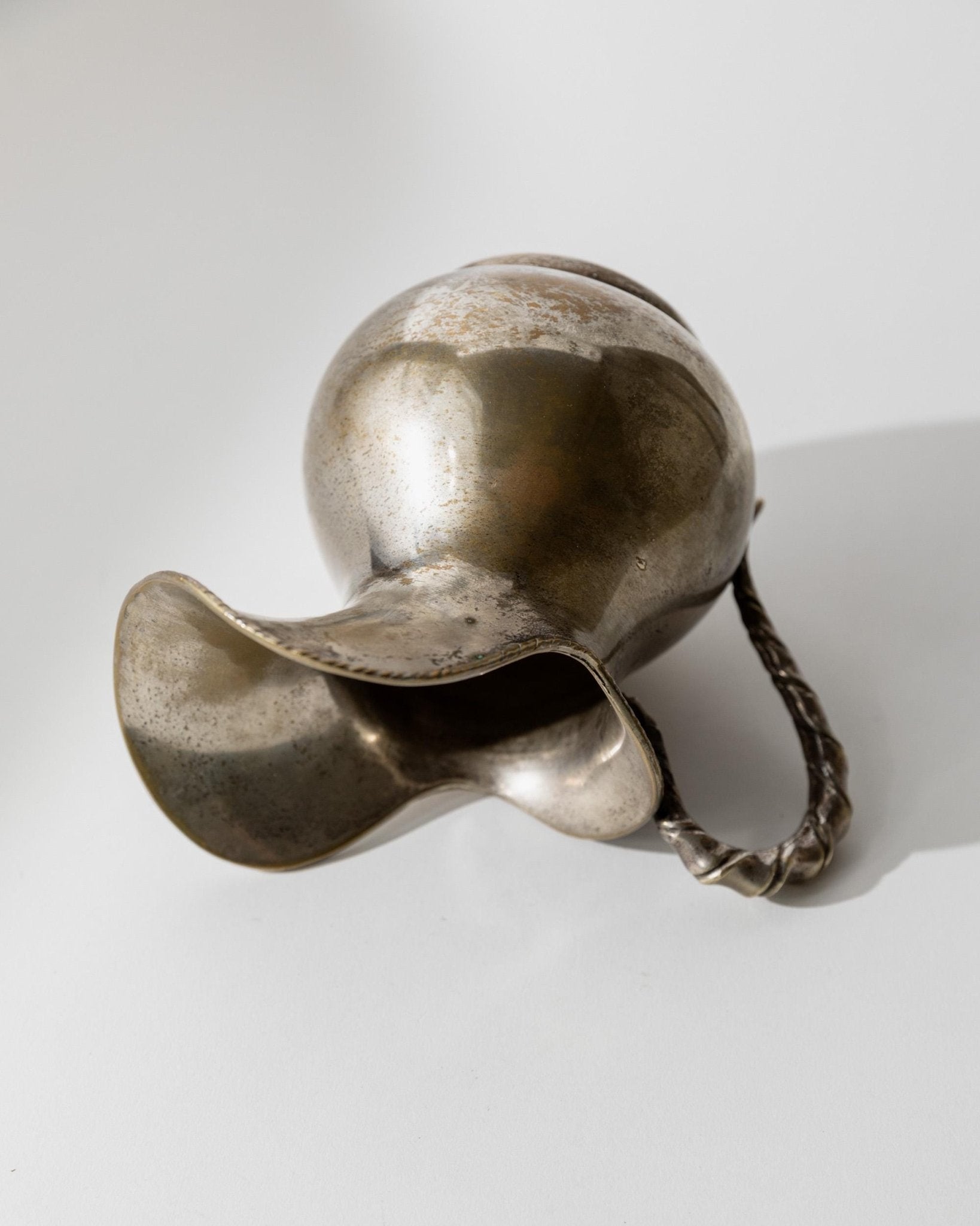 Vintage 1920s Hammered Silver Plated Creamer, by Calegaro Padua, Twisted Handle Design, Elegant Craftsmanship, Table Accent, Gift Idea_Bottega Jacobs