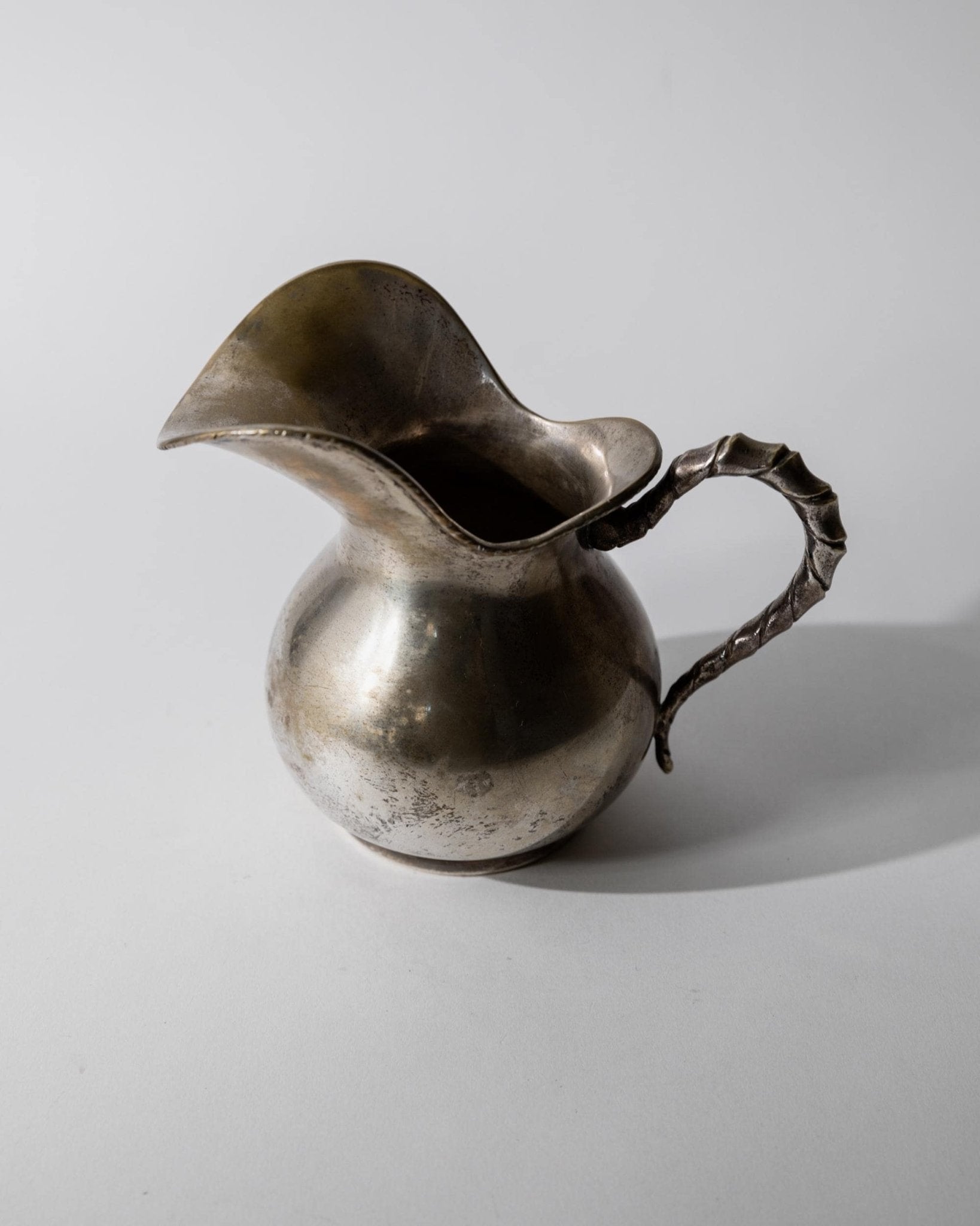 Vintage 1920s Hammered Silver Plated Creamer, by Calegaro Padua, Twisted Handle Design, Elegant Craftsmanship, Table Accent, Gift Idea_Bottega Jacobs
