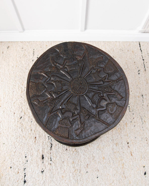 Vintage 1950s Bamileke stool - hand - carved table from Cameroon - African art - Handmade, Boho Furniture, gift idea_Bottega Jacobs