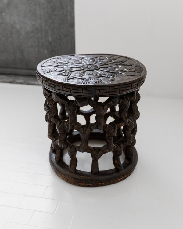 Vintage 1950s Bamileke stool - hand - carved table from Cameroon - African art - Handmade, Boho Furniture, gift idea_Bottega Jacobs