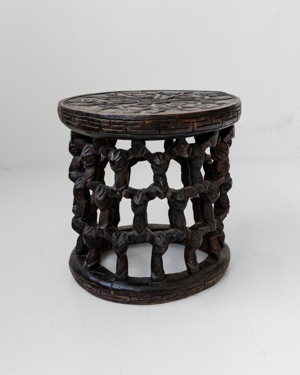 Vintage 1950s Bamileke stool - hand - carved table from Cameroon - African art - Handmade, Boho Furniture, gift idea_Bottega Jacobs