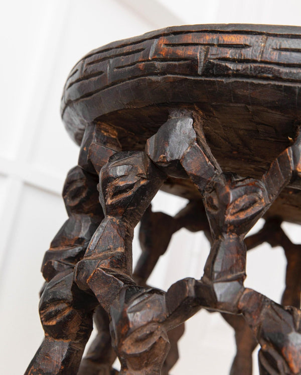 Vintage 1950s Bamileke stool - hand - carved table from Cameroon - African art - Handmade, Boho Furniture, gift idea_Bottega Jacobs