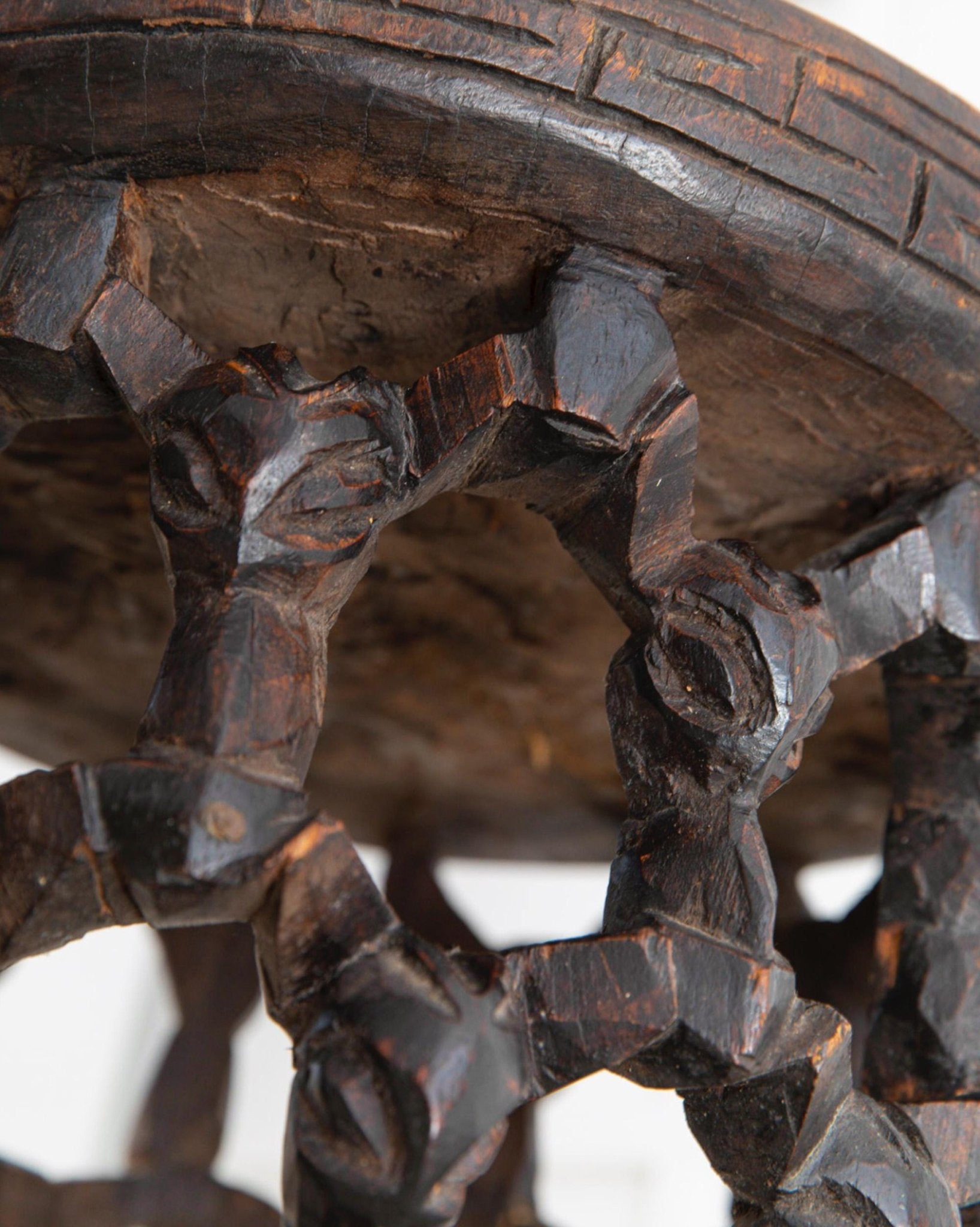Vintage 1950s Bamileke stool - hand - carved table from Cameroon - African art - Handmade, Boho Furniture, gift idea_Bottega Jacobs
