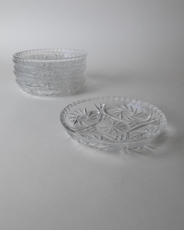 Vintage 1950s Crystal Dessert Plates Set of 6, Handcrafted Dresdener Crystal Glass Plates with Fine Texture, for Cake and Dessert, Gift Idea_Bottega Jacobs
